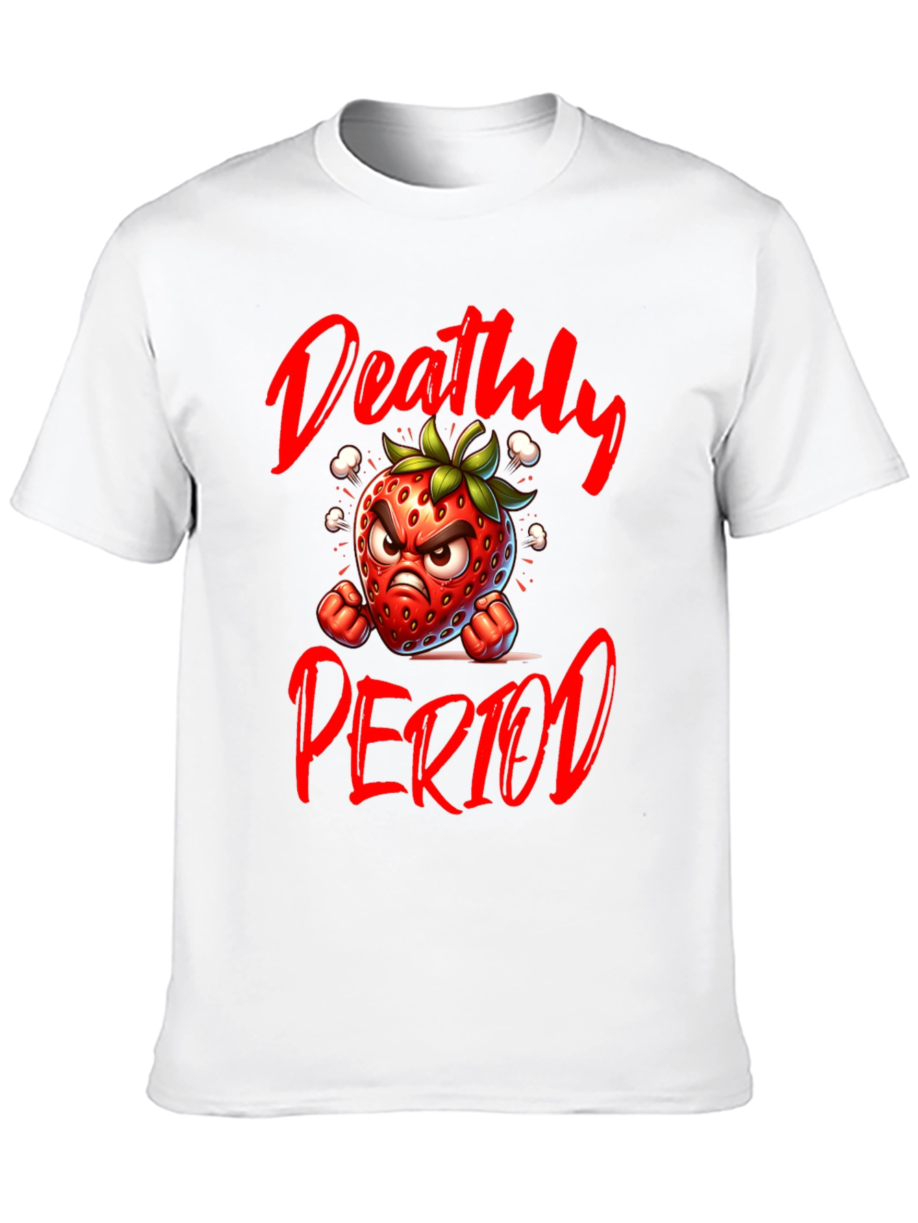 Black Deathly Period Graphic Tee - Angry Strawberry T-Shirt view 10