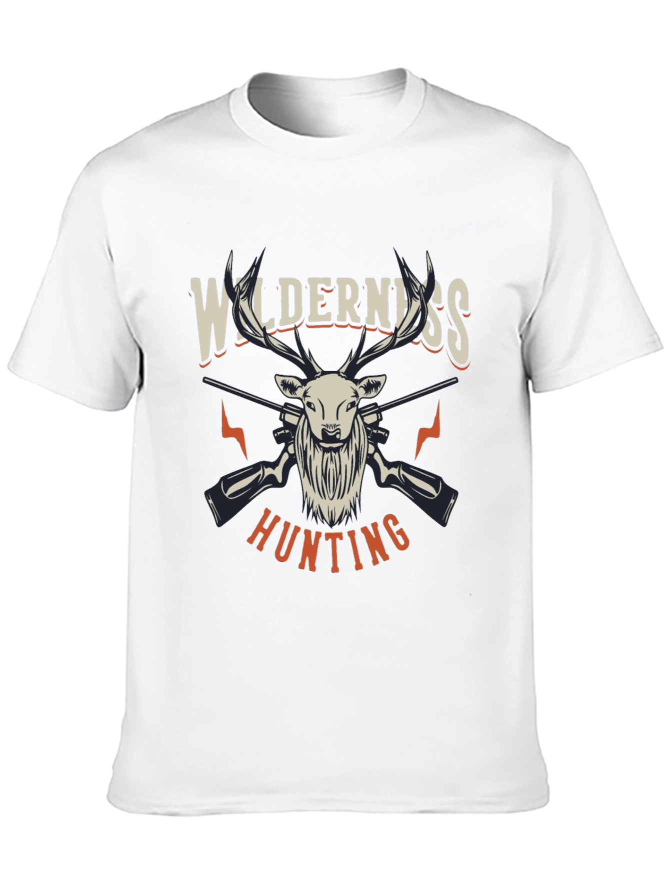 Black Wilderness Hunting Graphic Tee - Black Cotton Blend Shirt view 10