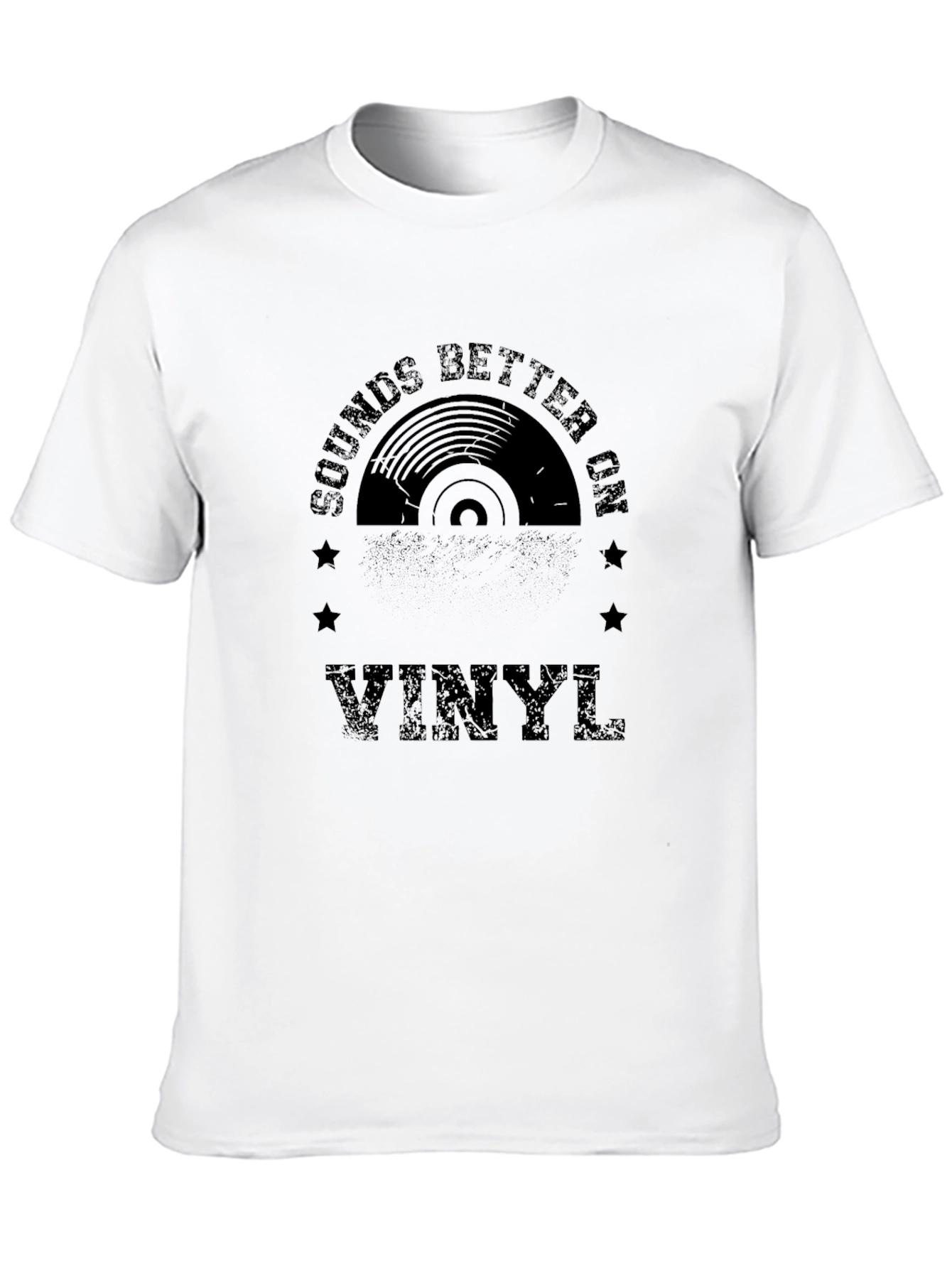 Black Sounds Better On Vinyl Black T-Shirt view 10