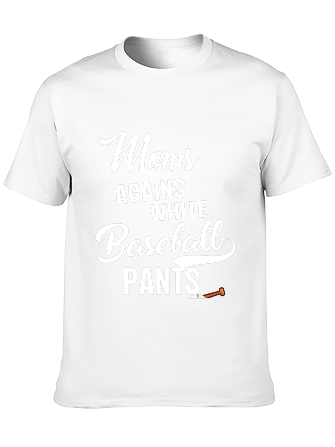 Black Moms Against White Baseball Pants T-Shirt view 10