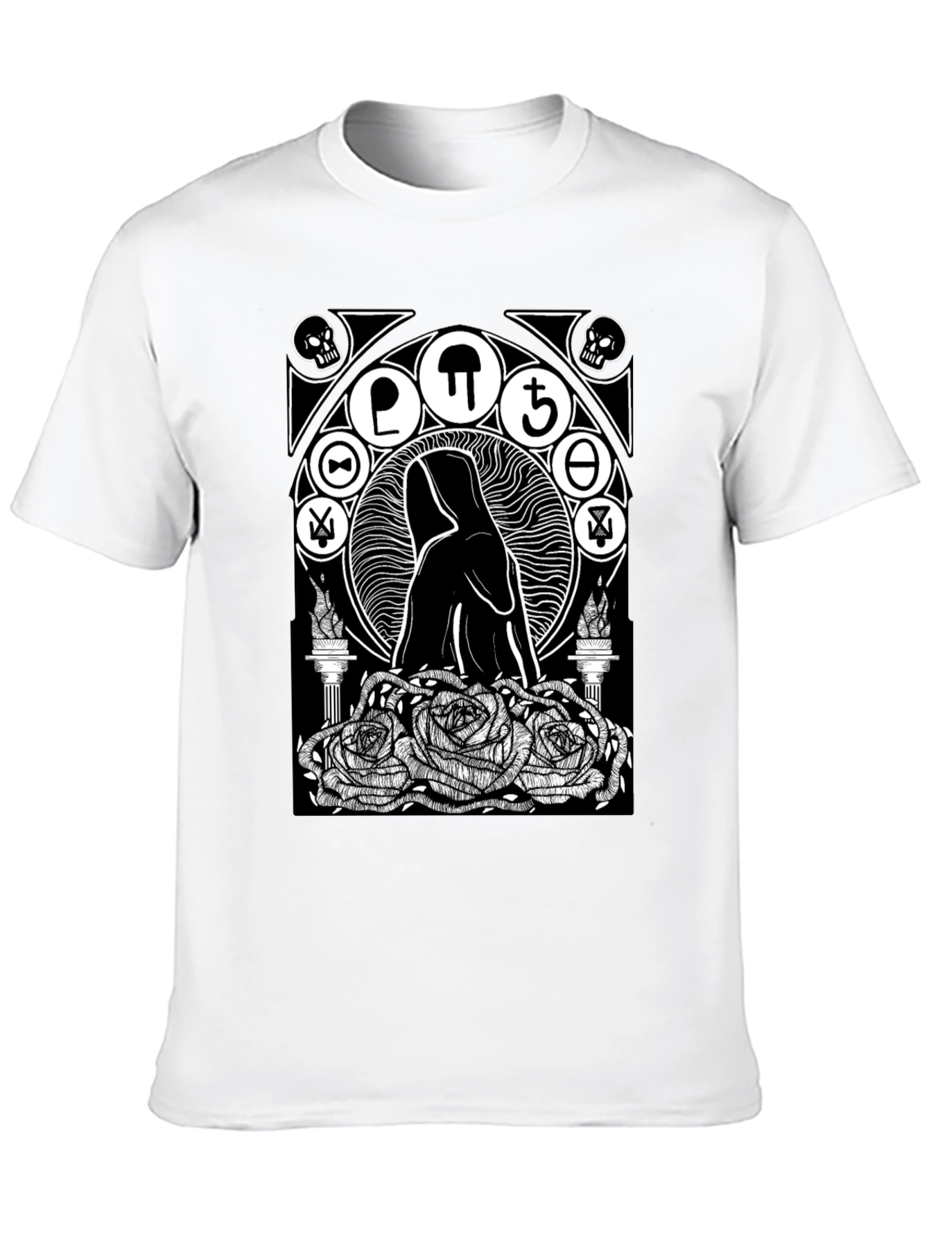 Black Occult Rose T-Shirt - Gothic Graphic Tee view 10