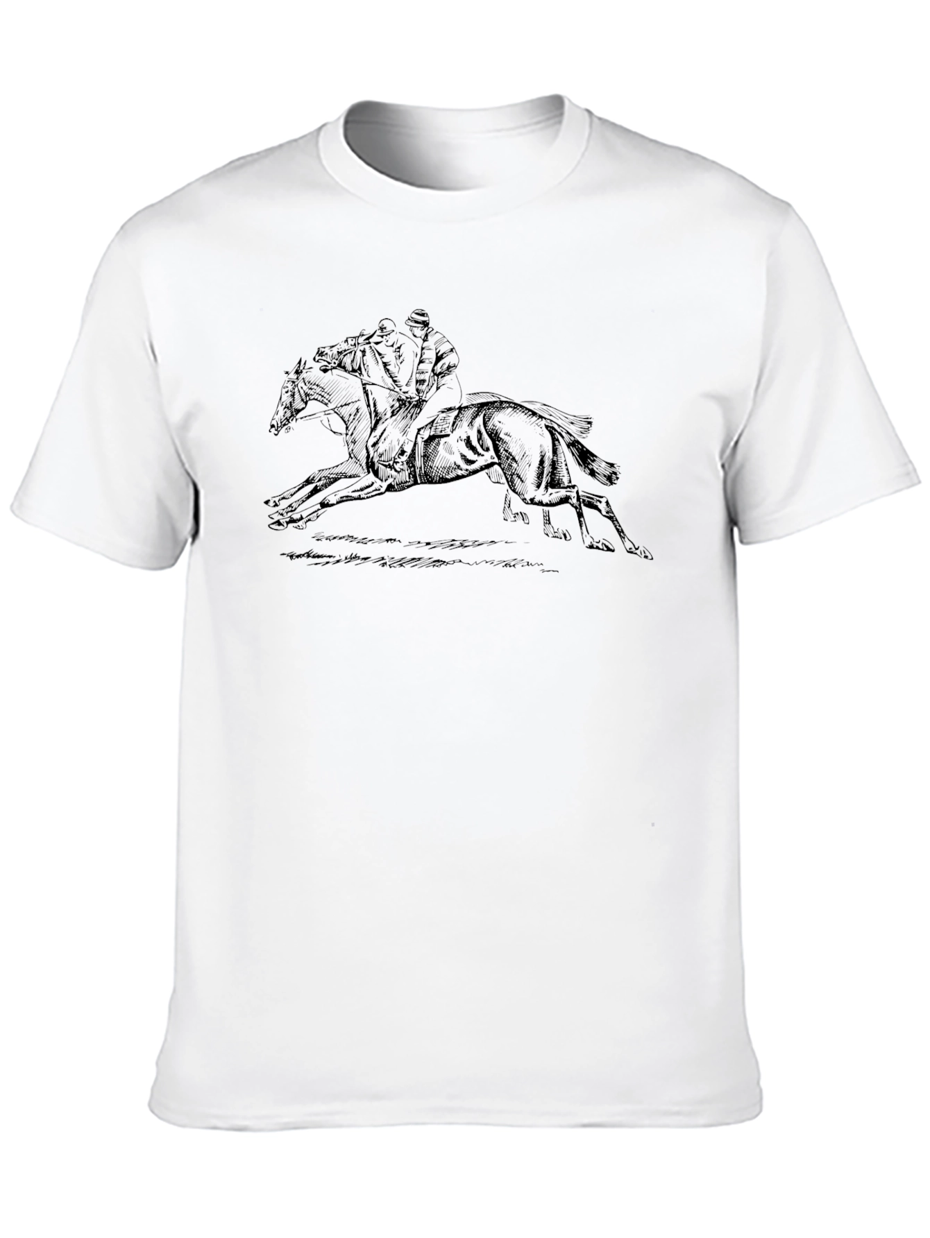 Black Equestrian Graphic Tee - Black Cotton T-Shirt view 10