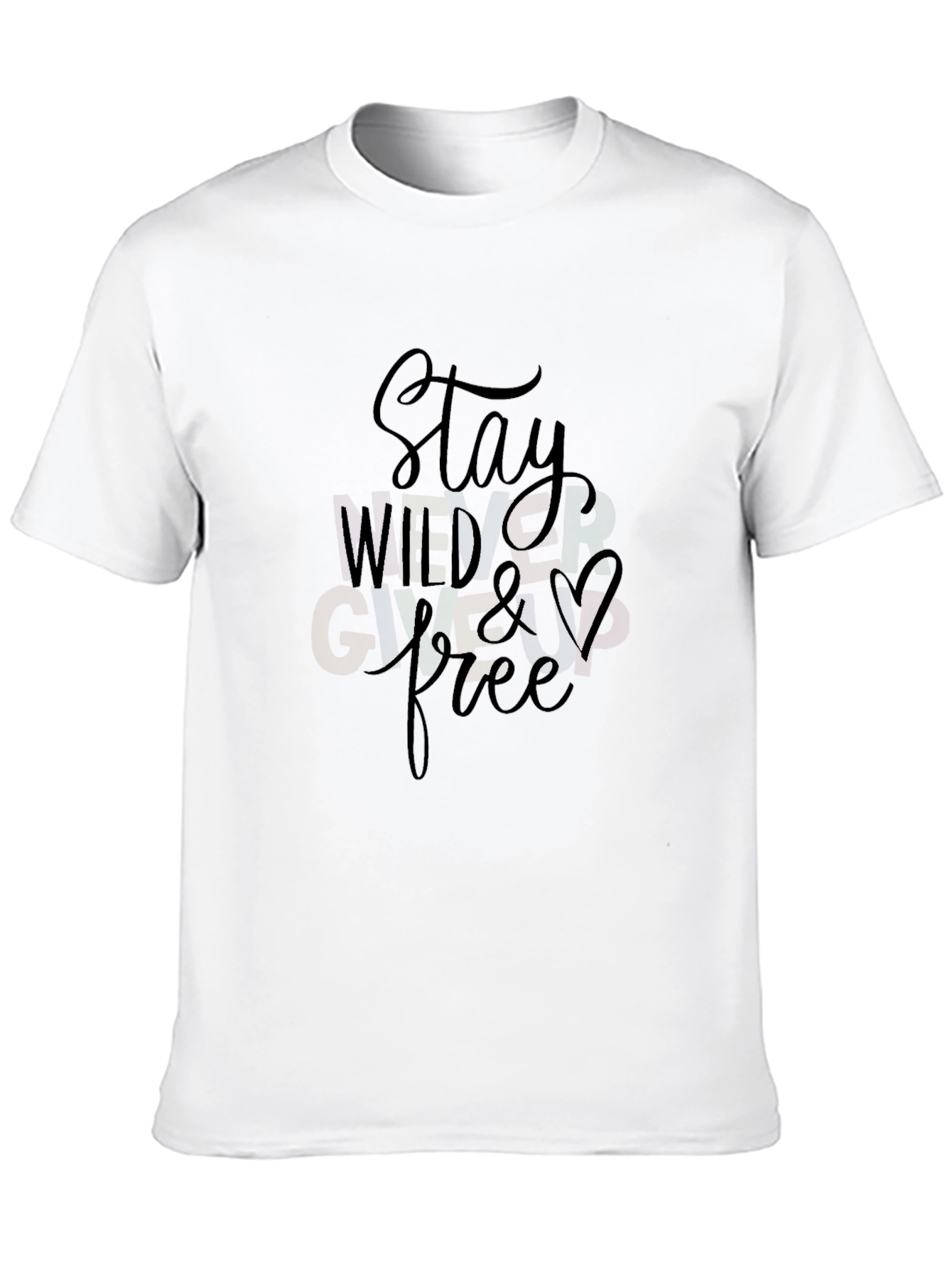 Black Stay Wild & Free Graphic Black T-Shirt view 10