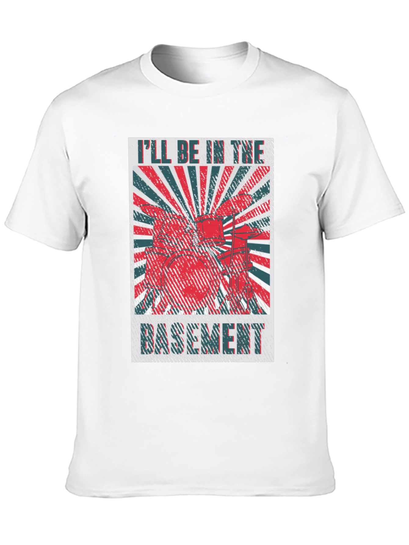 Black I'll Be in the Basement Drum Set T-Shirt view 10