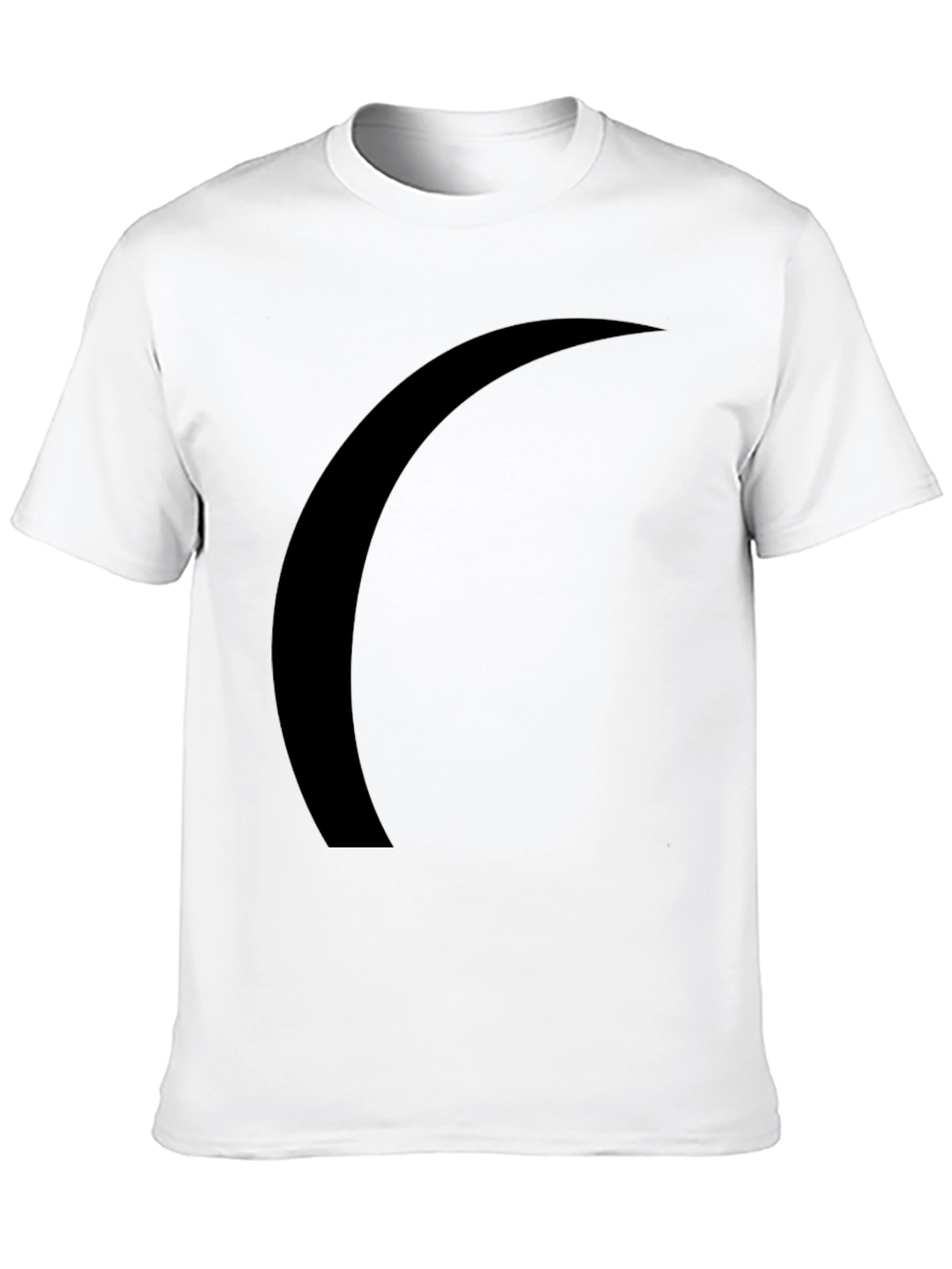 Black Minimalist Black Curved Graphic Tee - Casual Comfort view 10