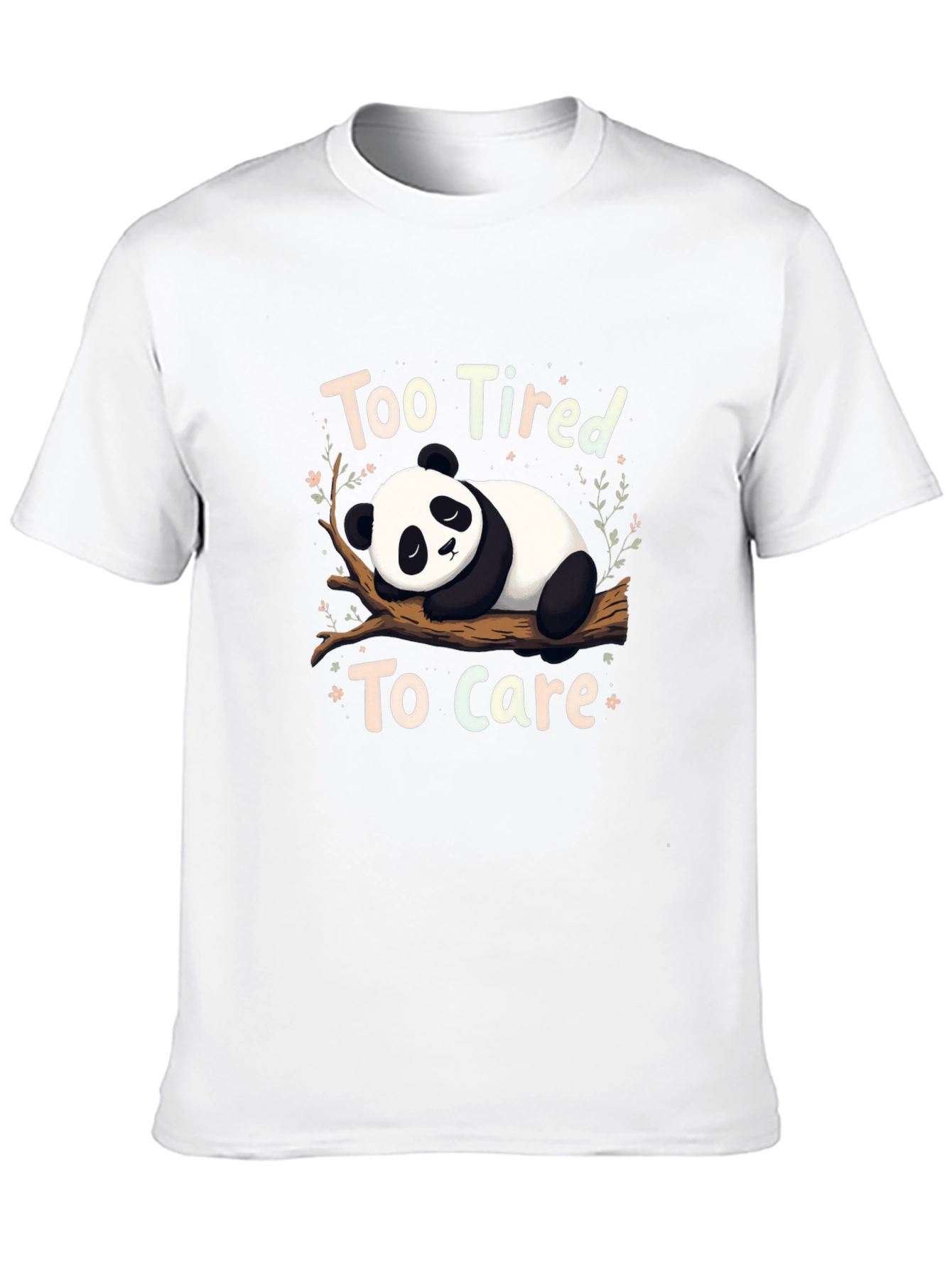 Black Too Tired to Care Panda Graphic T-Shirt view 10