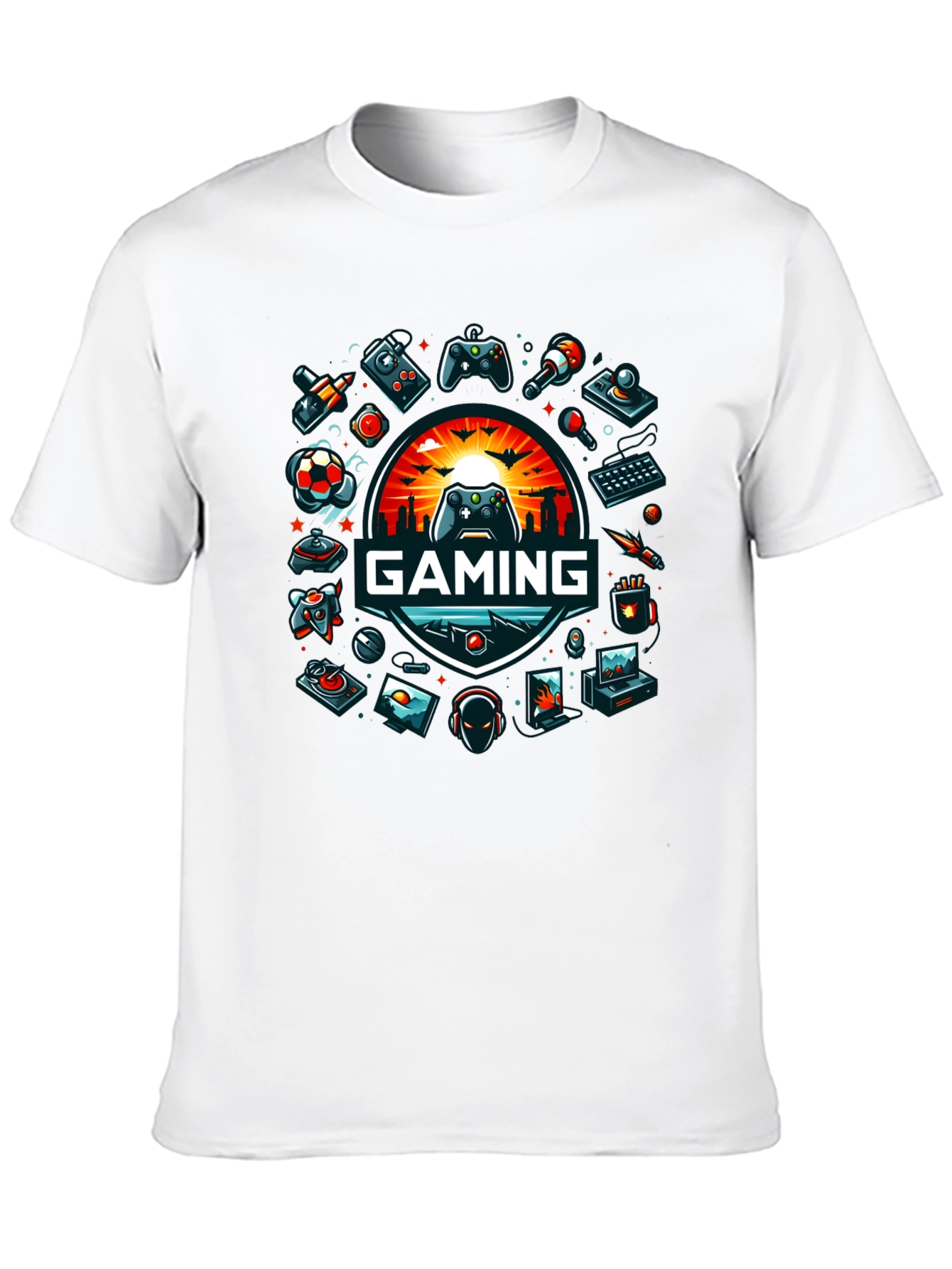 Black Gaming Graphic Tee - Black Crew Neck view 10