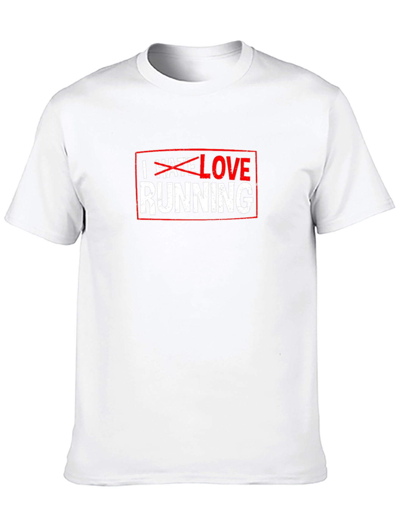 Black Funny "I Hate Love Running" Graphic T-Shirt view 10