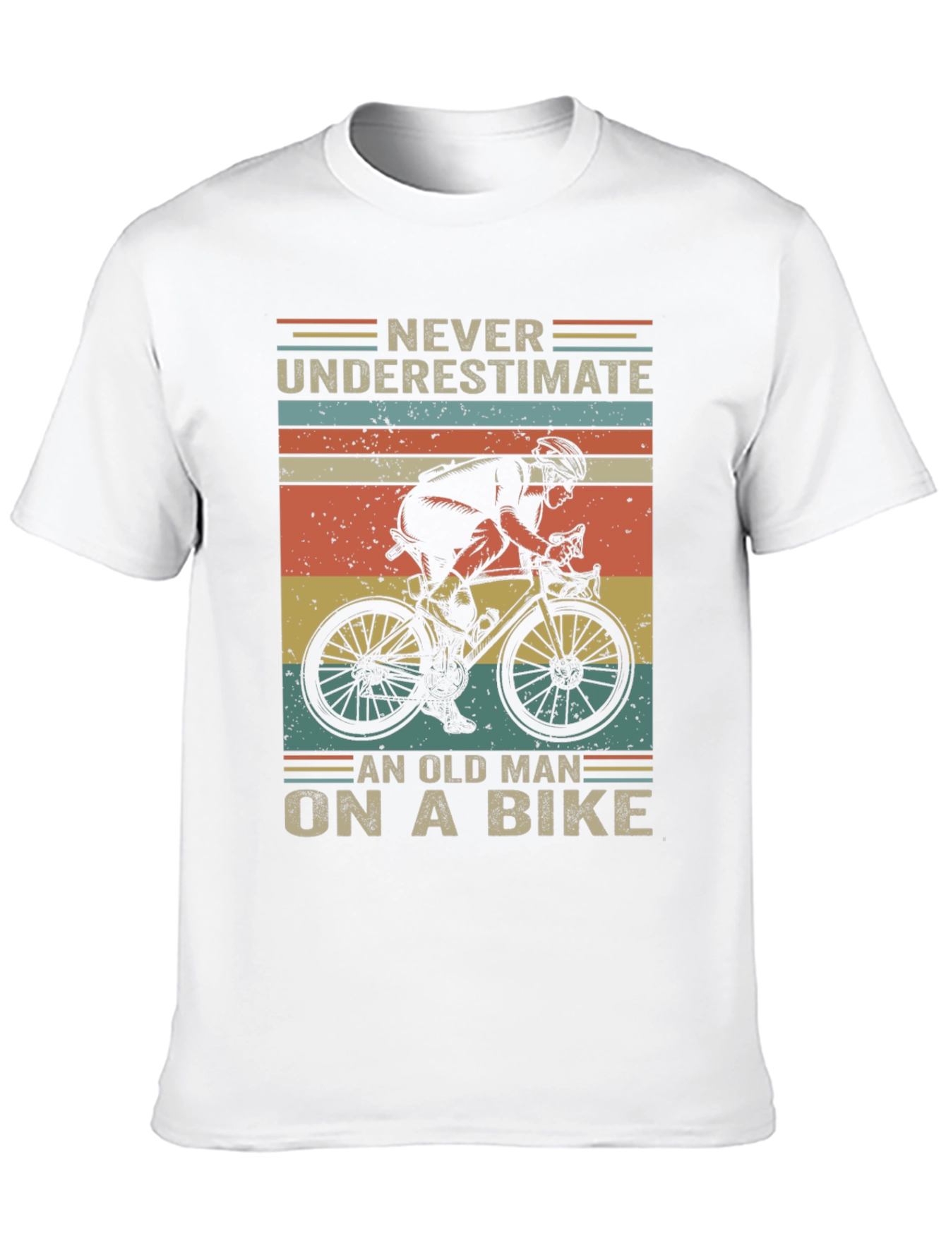 Black Never Underestimate Old Man Bike Graphic T-Shirt view 10