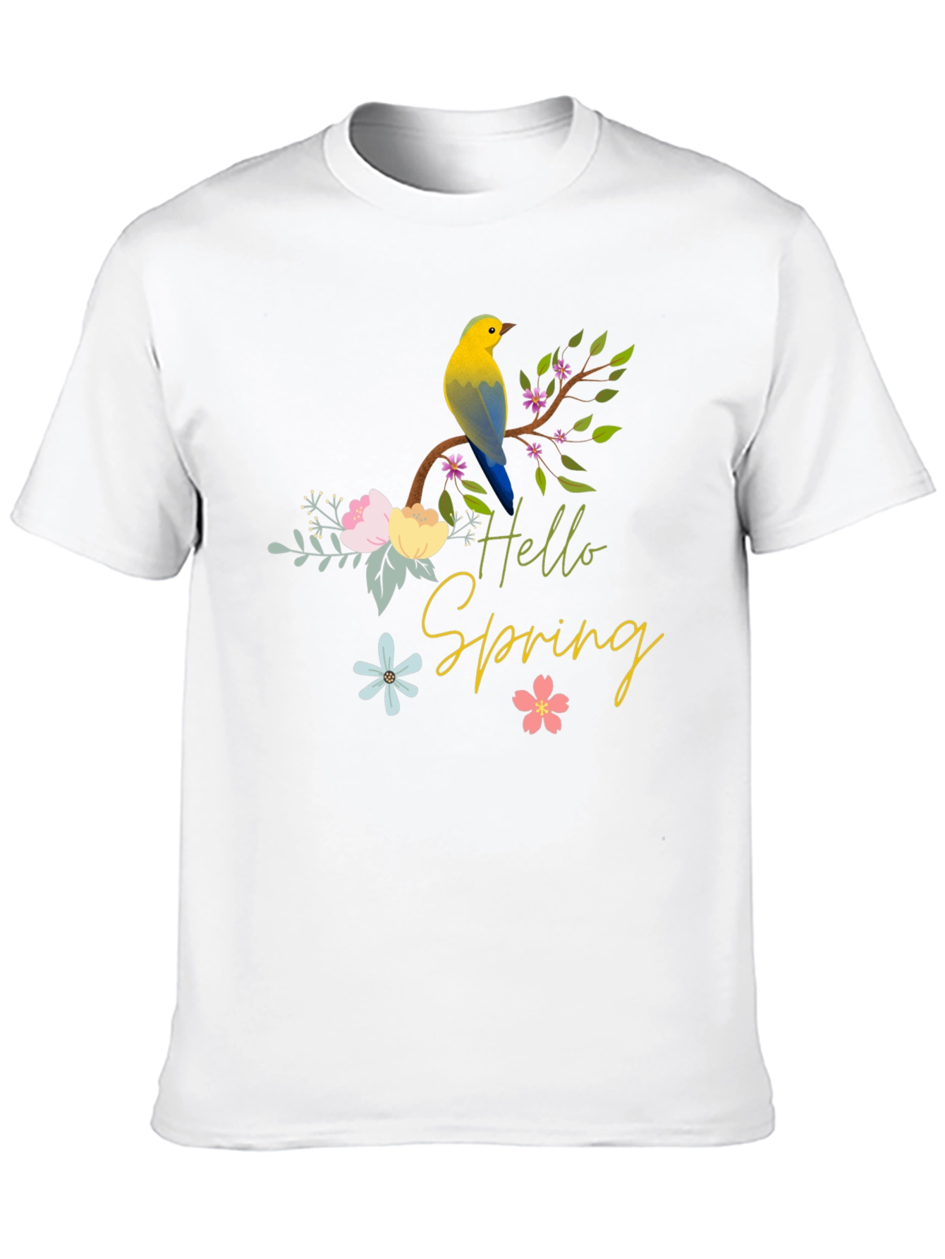 Black Hello Spring Bird T-Shirt - Black view 10