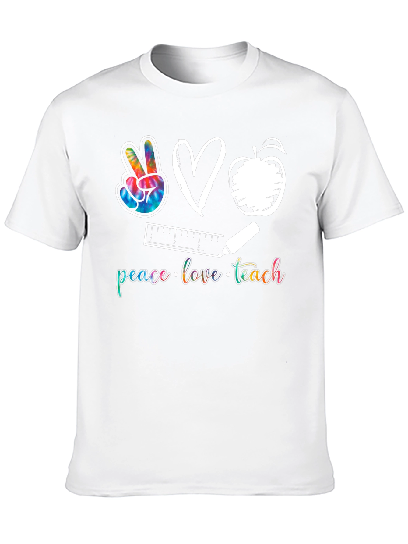 Black Peace Love Teach T-Shirt view 10