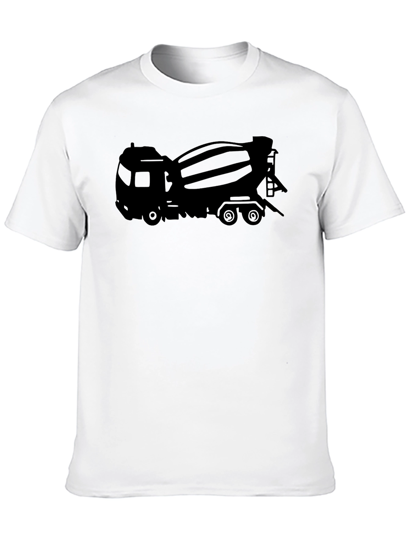 Cement Truck Graphic Tee - Black Cotton Blend T-Shirt - 10