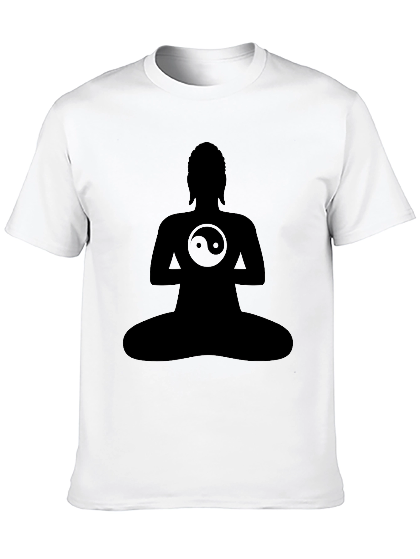 Black Yin Yang Buddha Silhouette Tee - Zen Style view 10