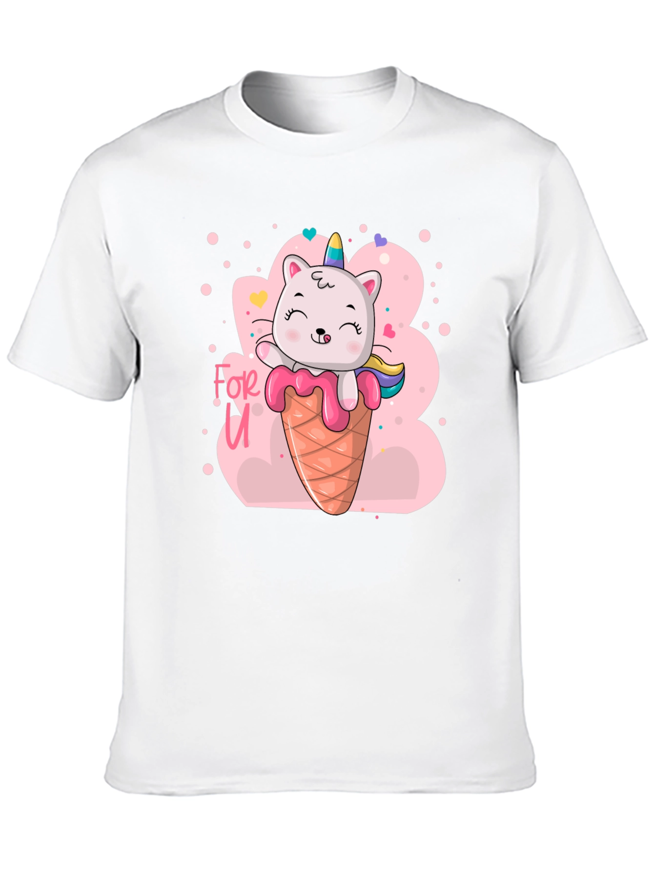 Black Cat Unicorn Ice Cream T-Shirt - Cute Graphic Tee view 10