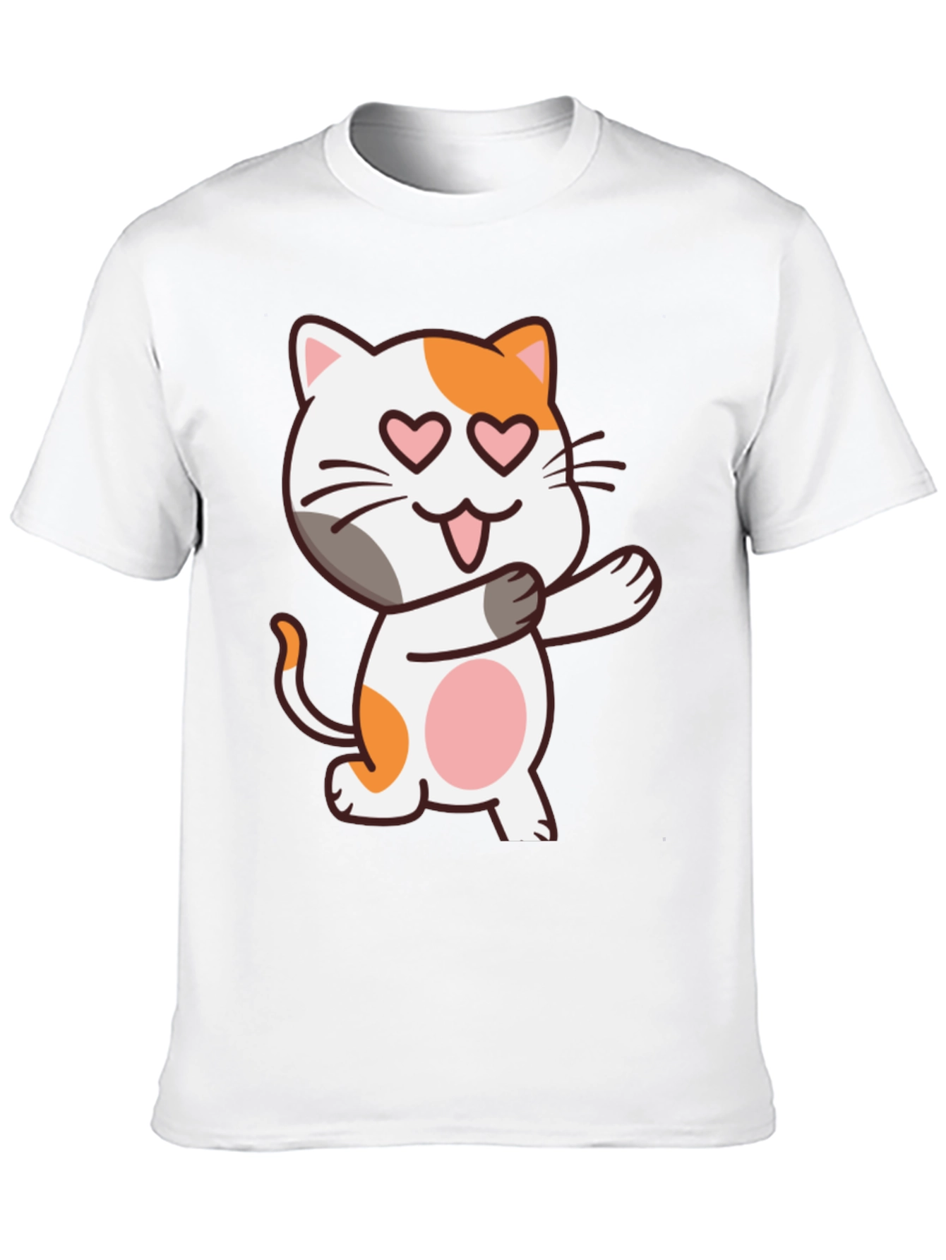 Black Cute Cat Heart Eyes Black T-Shirt view 10