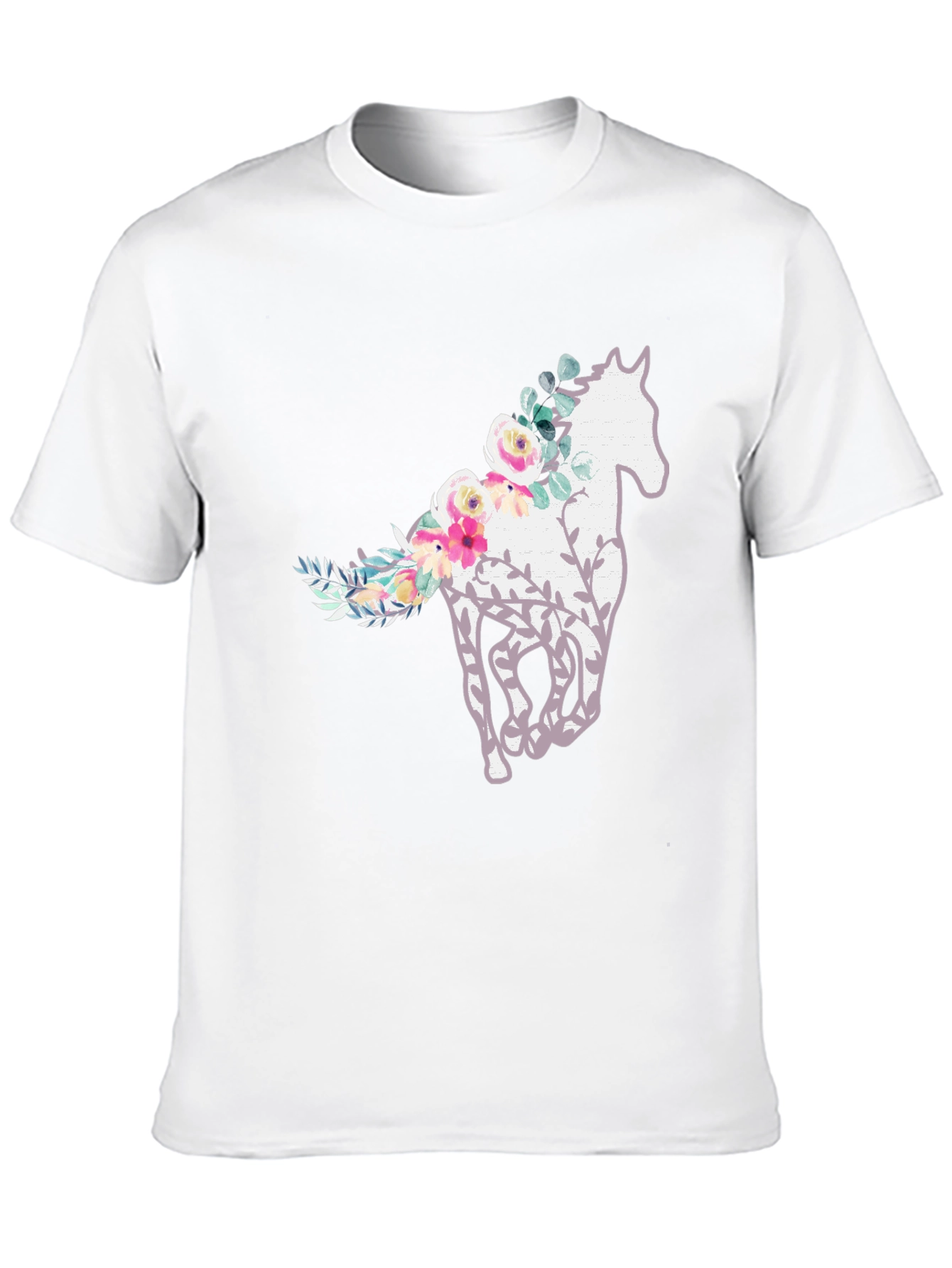 Black Floral Horse Graphic Tee - Stylish Comfort view 10