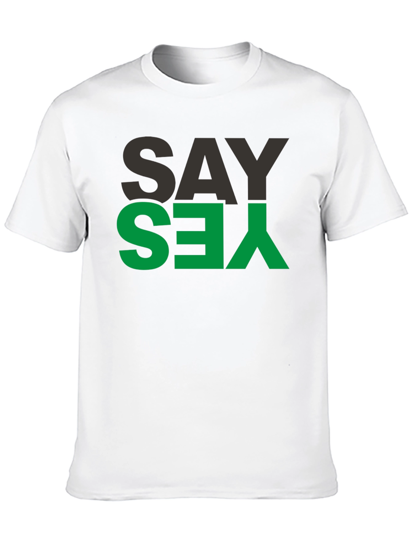 Black Say Yes Graphic Tee - Mens Black T-Shirt view 10