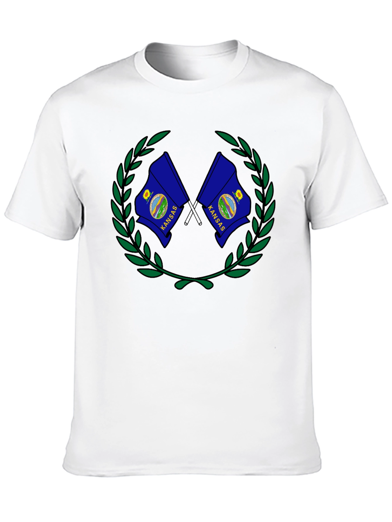 Black Kansas State Flag Graphic T-Shirt view 10