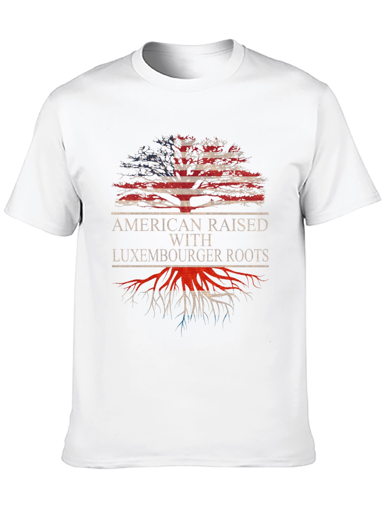 Black American Raised with Luxembourg Roots T-Shirt view 10