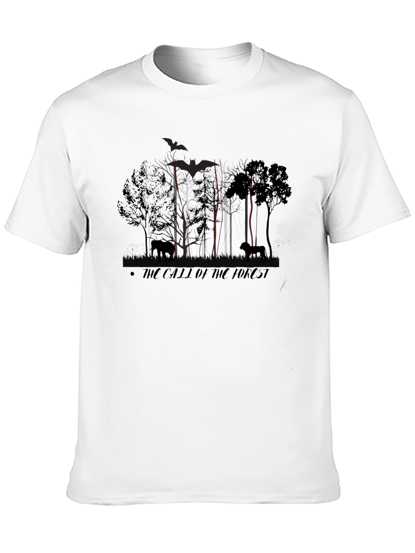 Black The Call of the Forest T-Shirt - Wildlife Design view 10