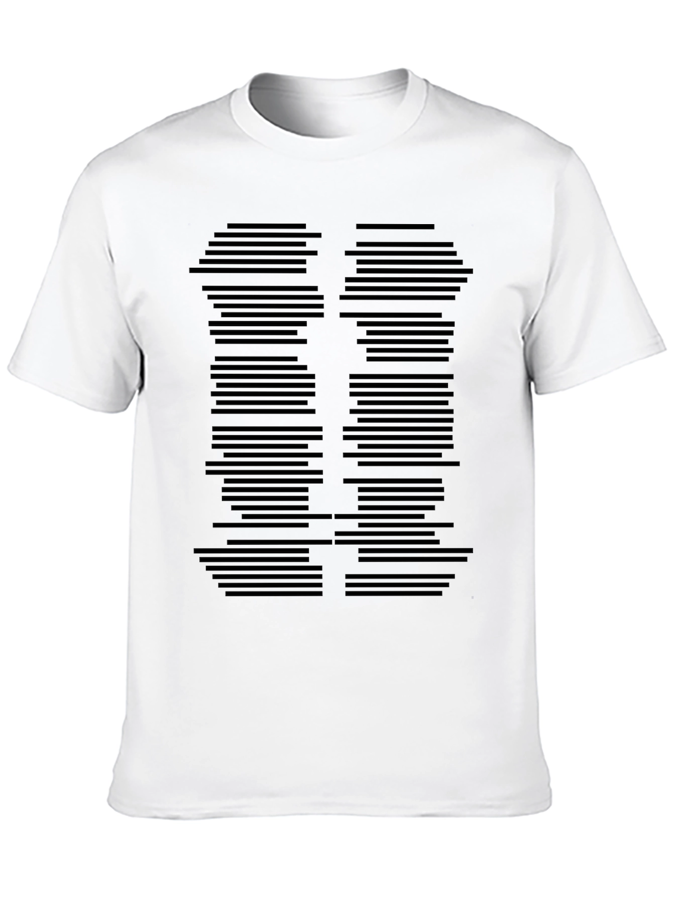 Abstract Line Pattern Black T-Shirt - 10