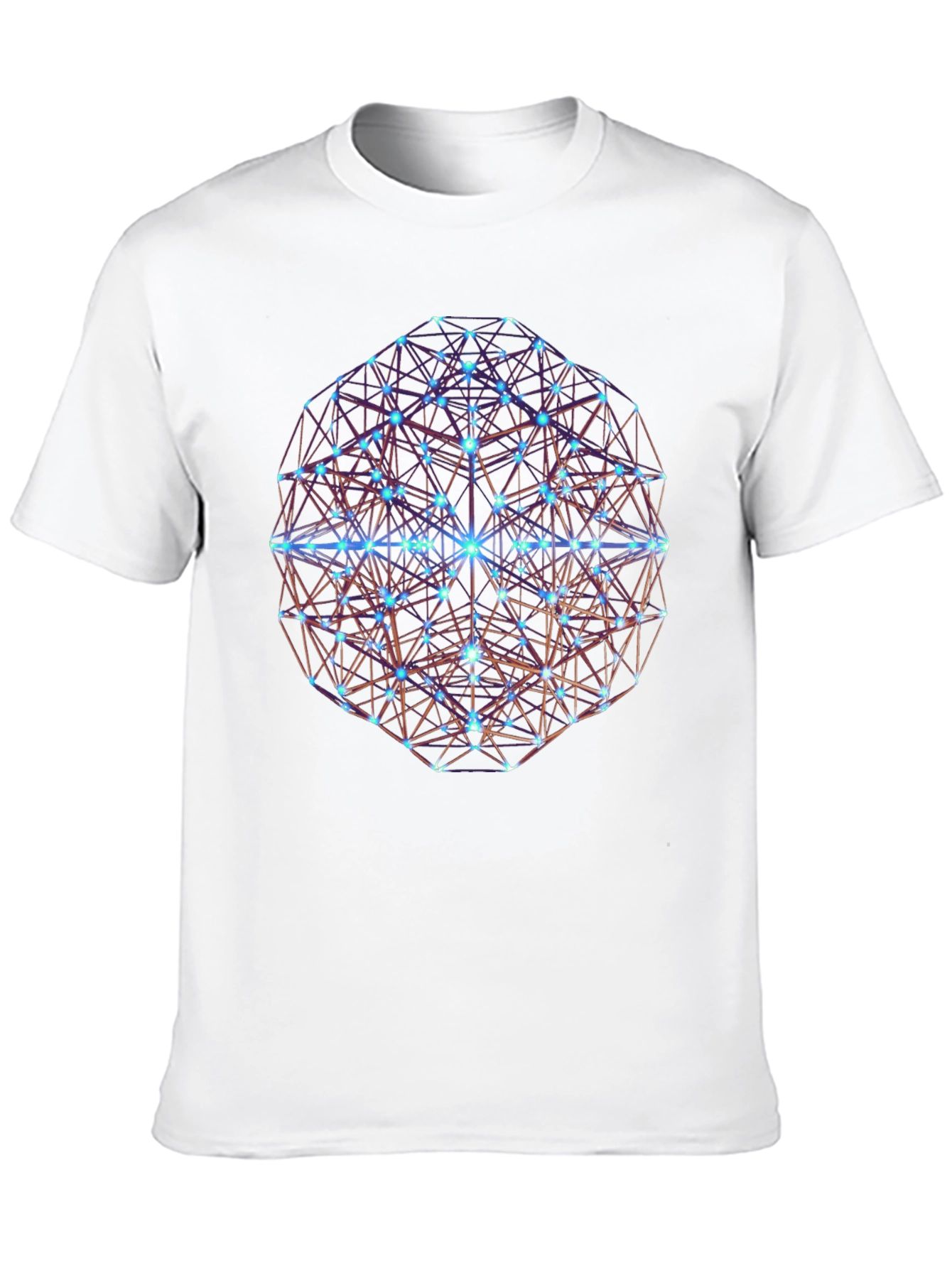 Black Geometric Sphere Graphic Print Black T-Shirt view 10