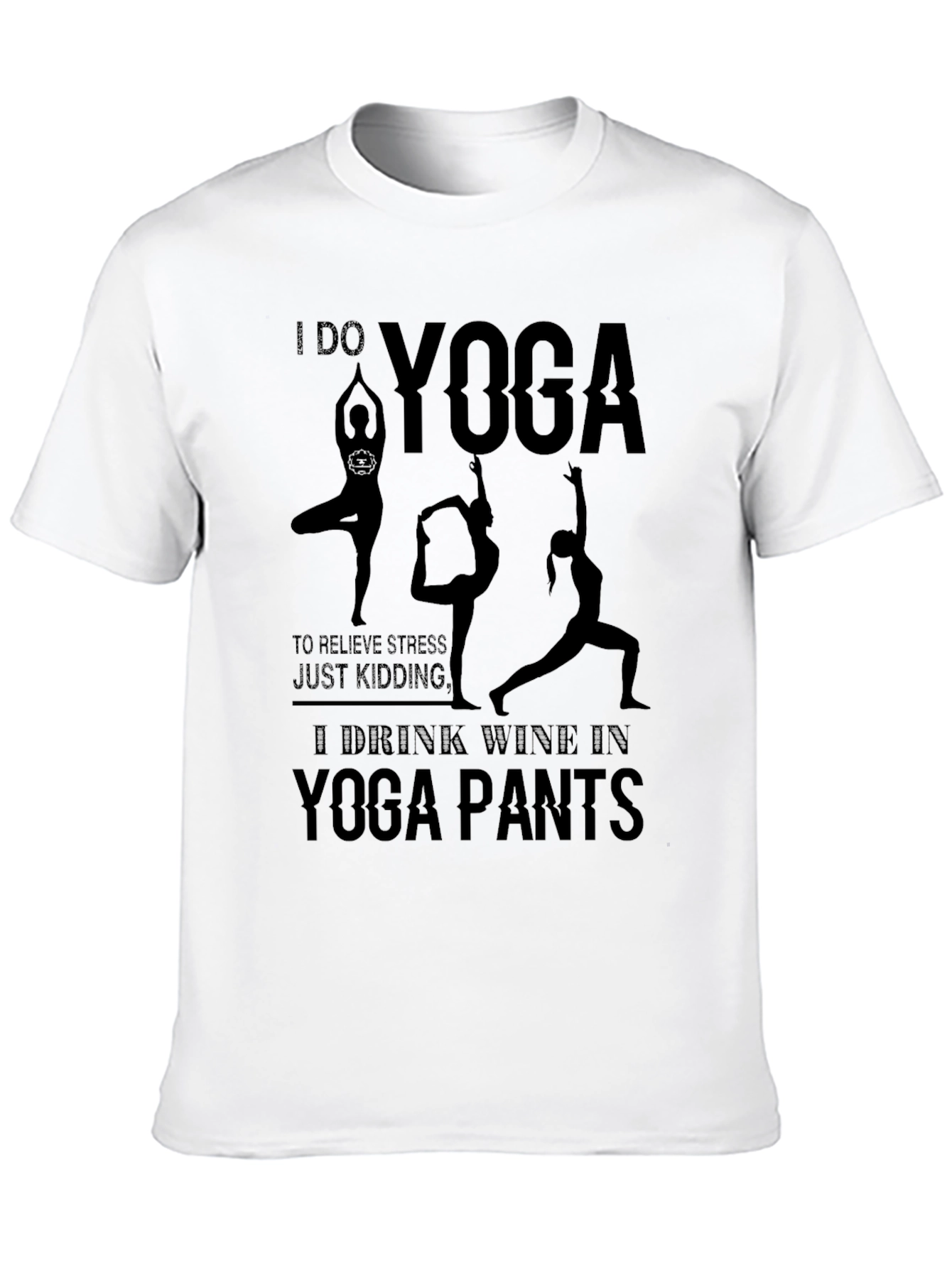 Black Yoga Wine Pants Graphic T-Shirt view 10