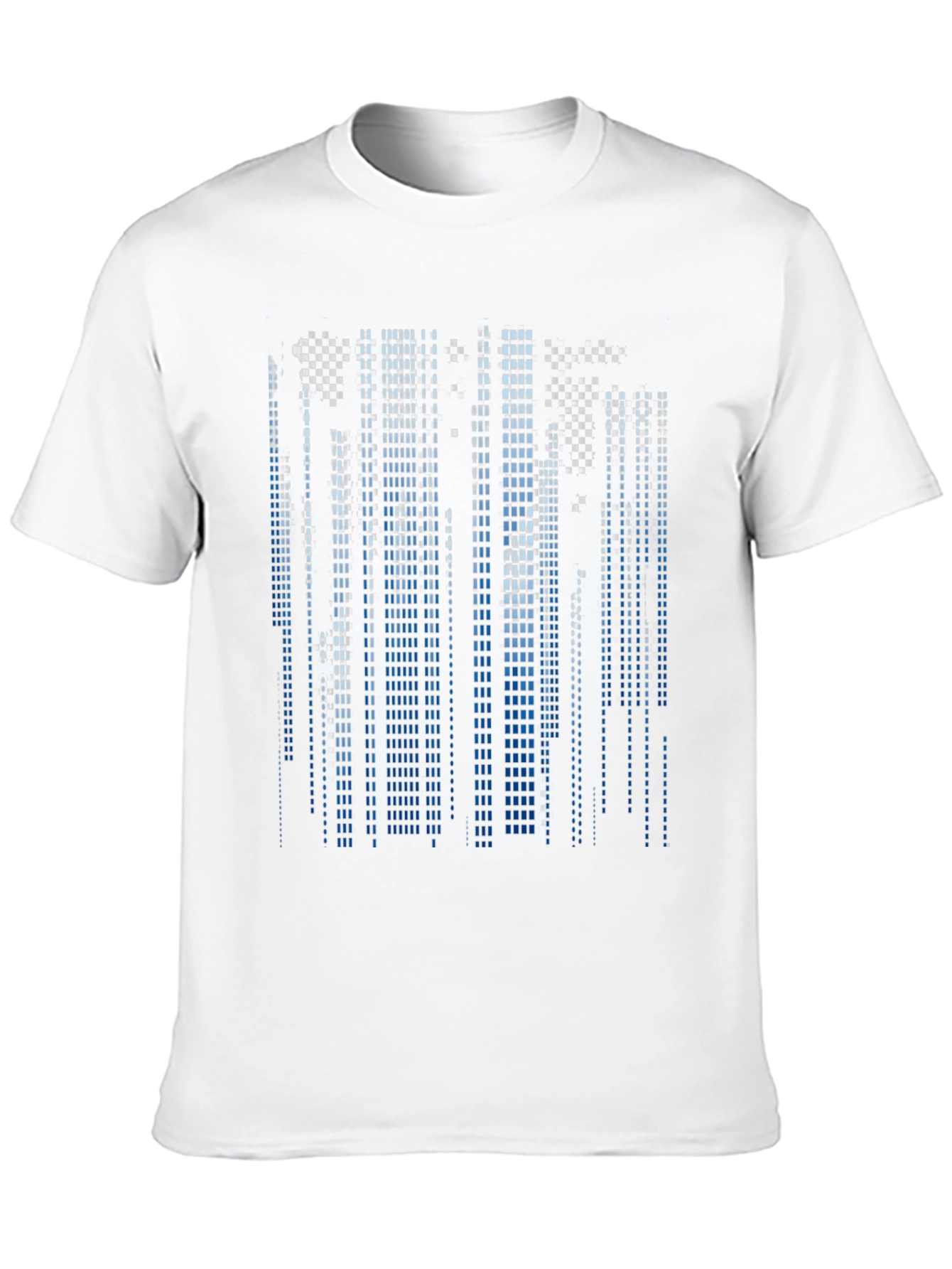 Black Pixelated Cityscape Graphic Tee - Black view 10