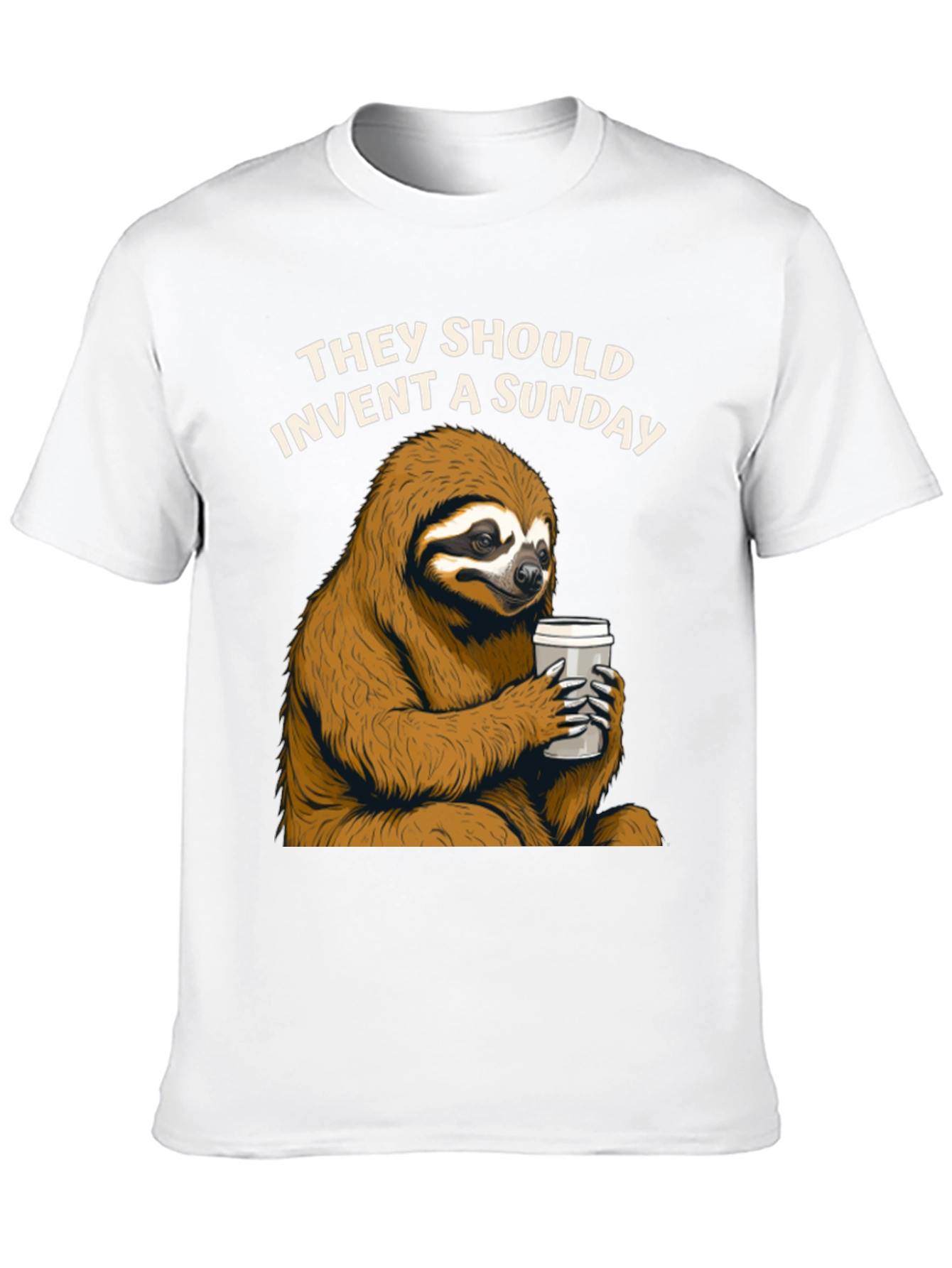 Black Lazy Sunday Sloth Coffee T-Shirt view 10