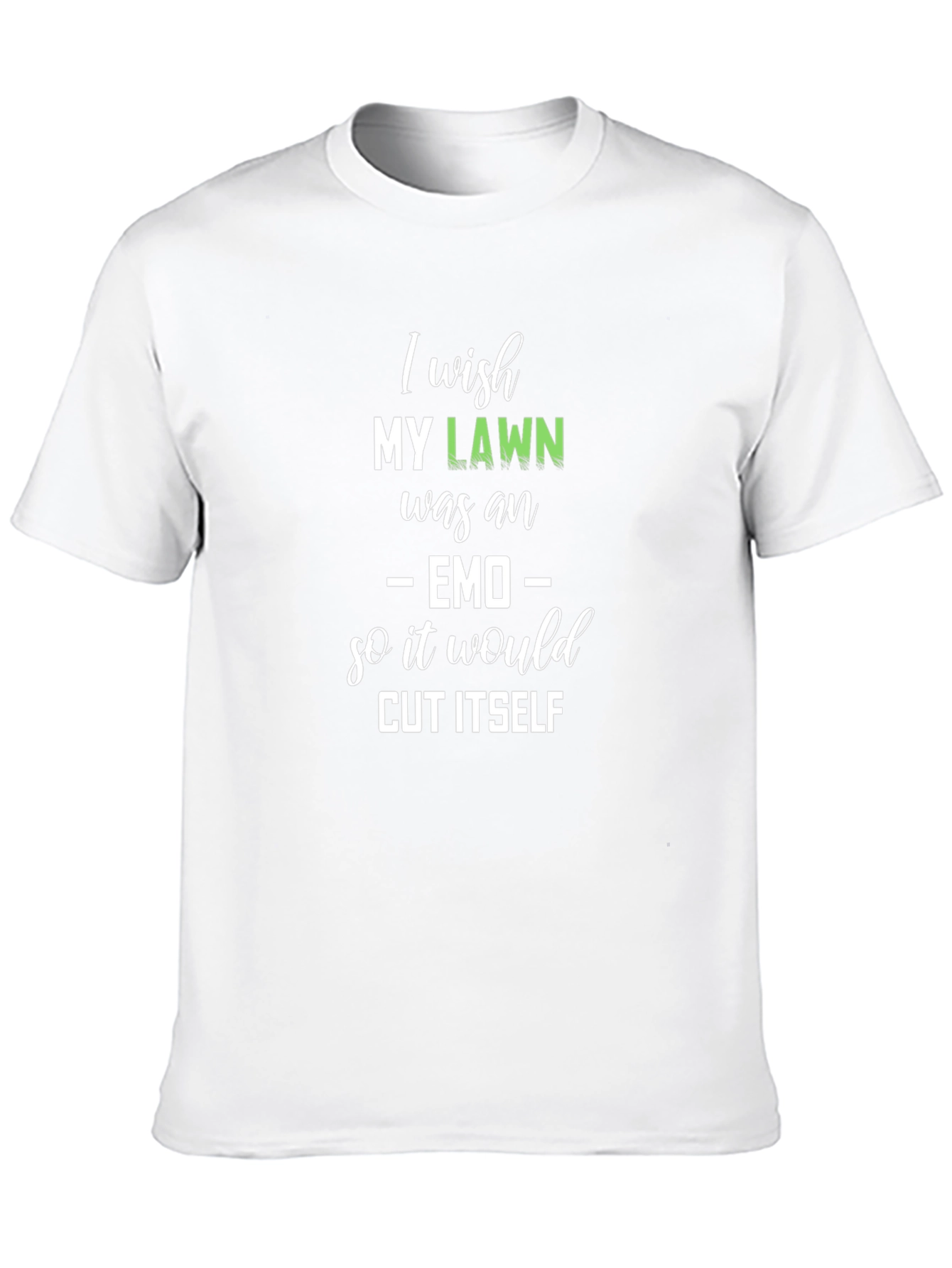 Black Funny Lawn Emo T-Shirt view 10