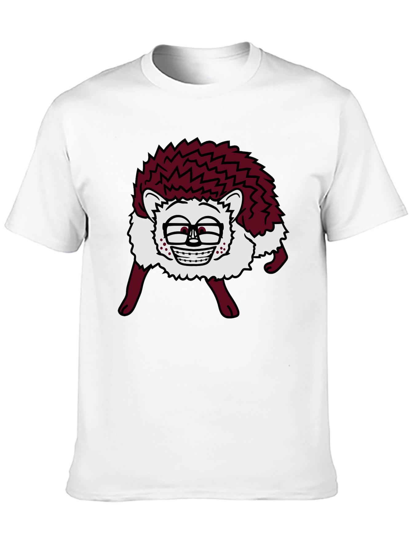 Black Funny Hedgehog Graphic Tee - Unique Animal T-Shirt view 10