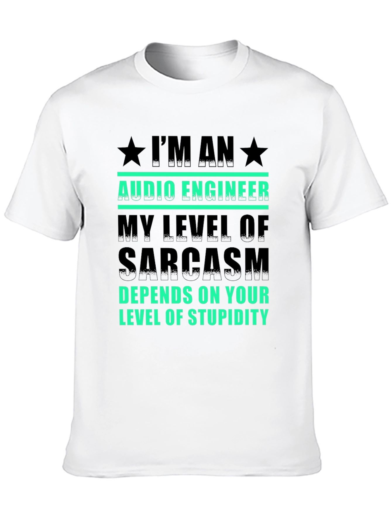 Black Audio Engineer Sarcasm T-Shirt view 10