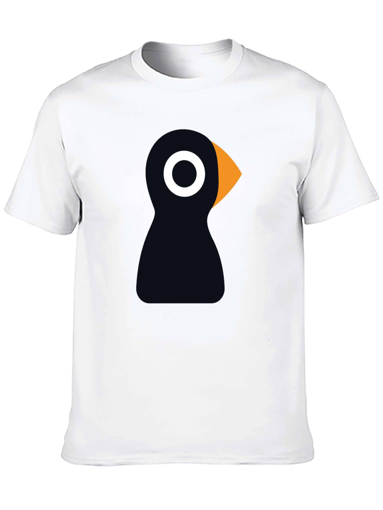 Black Puffin Bird Graphic Tee - Black Cotton T-Shirt view 10