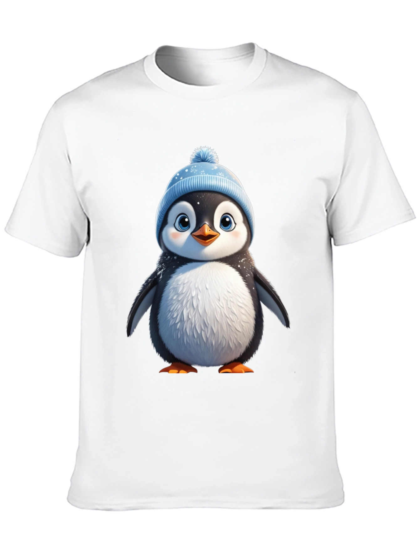 Black Cute Penguin Graphic Tee - Black Cotton Blend view 10