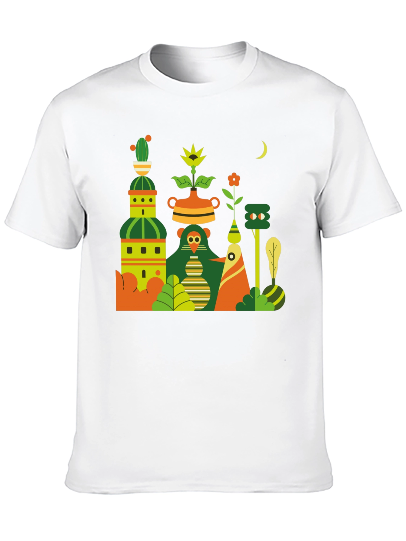 Black Black T-Shirt with Abstract Nature Graphic view 10