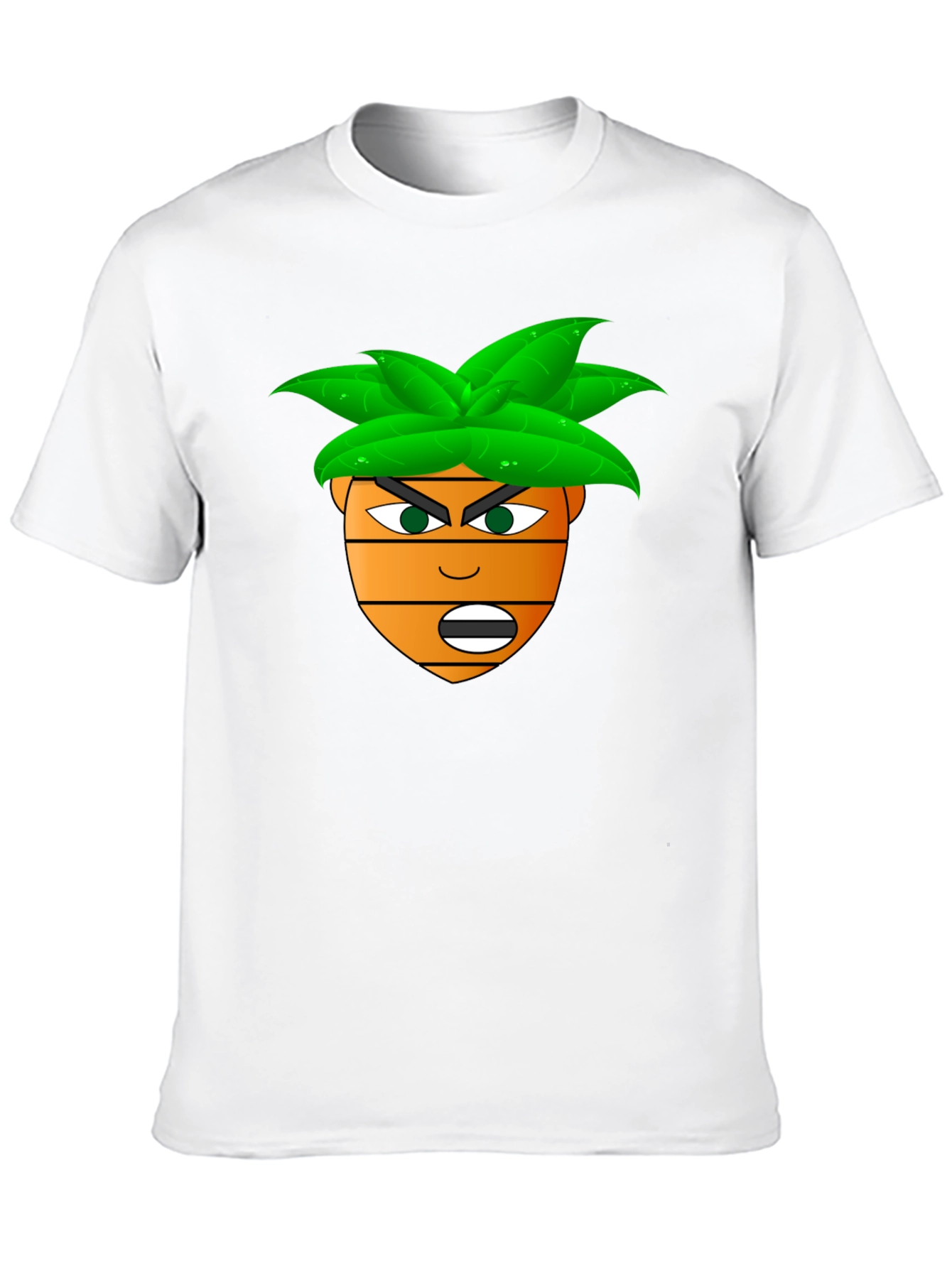 Black Funny Cartoon Carrot Head T-Shirt - Black view 10