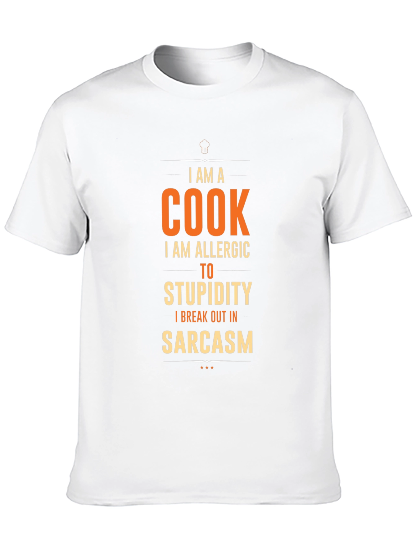 Black Funny Cook T-Shirt - Allergic to Stupidity Sarcasm Chef Tee view 10