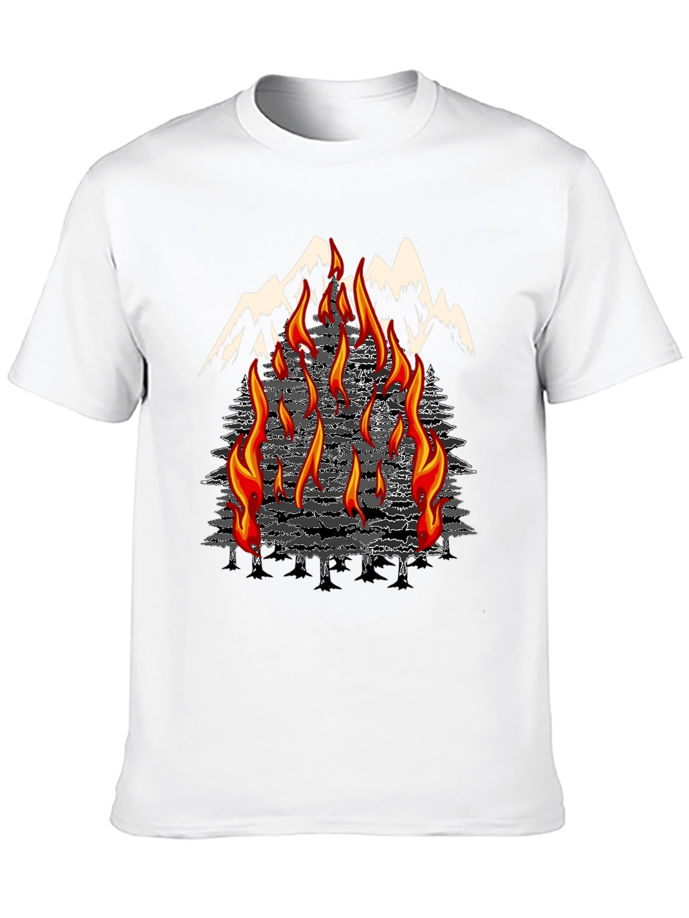 Black Inferno Mountain Graphic T-Shirt view 10