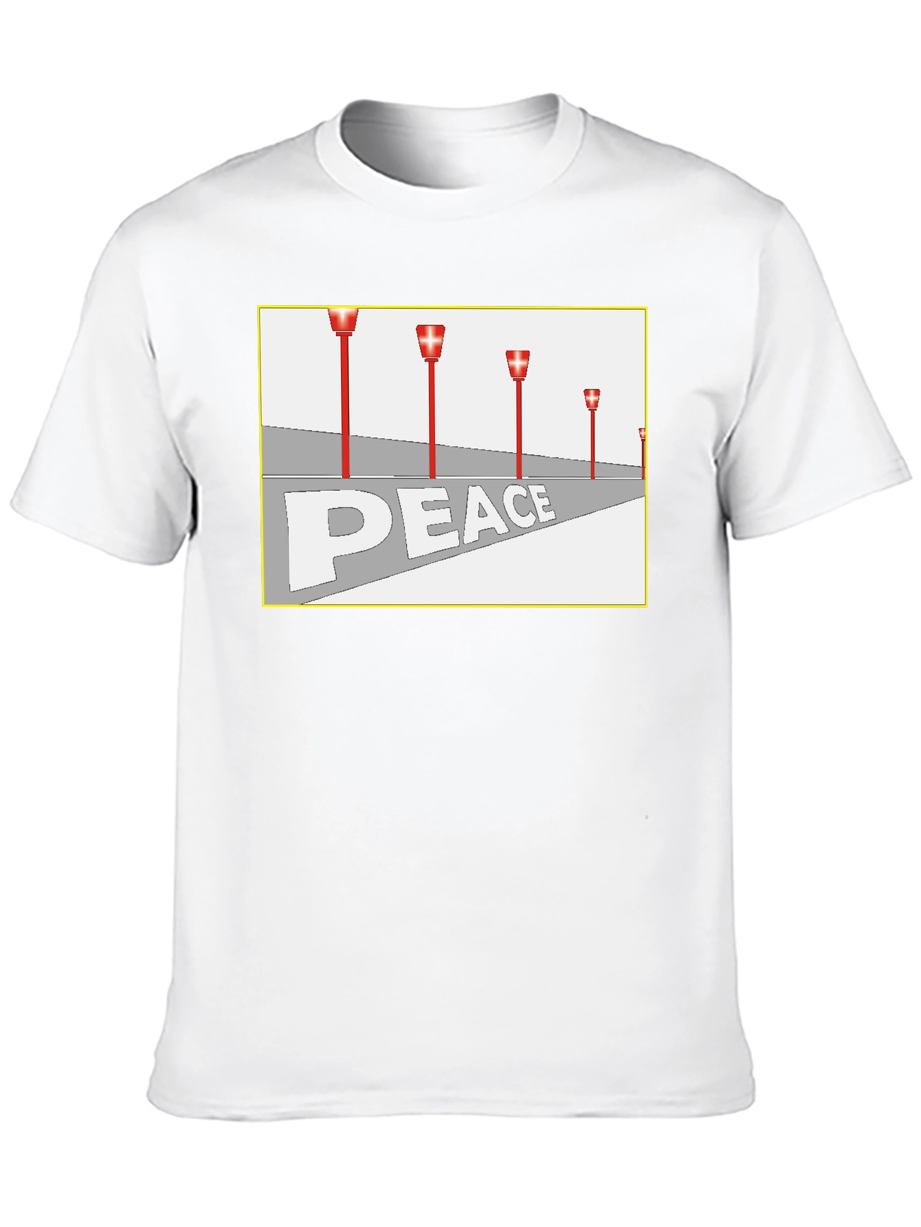 Black Peace Runway Graphic Tee - Black Cotton Blend view 10