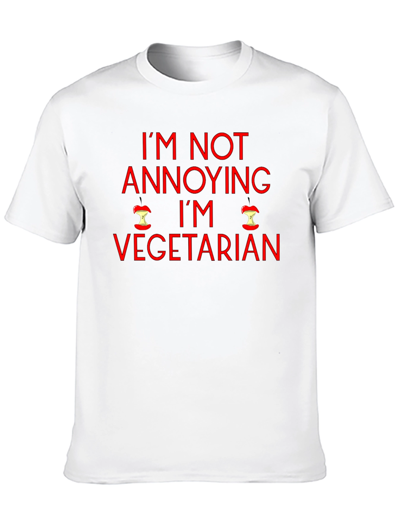 Black I'm Not Annoying I'm Vegetarian Graphic T-Shirt view 10