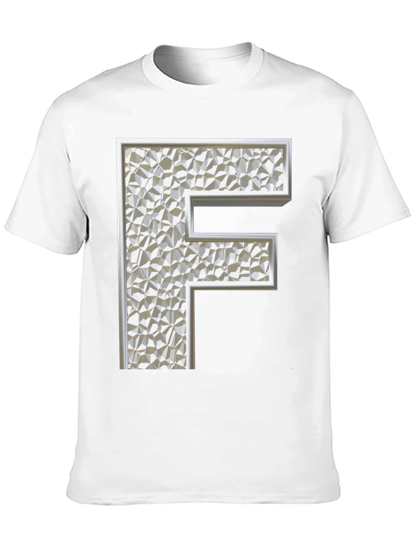 Black Abstract Letter 'F' Graphic Black T-Shirt view 10