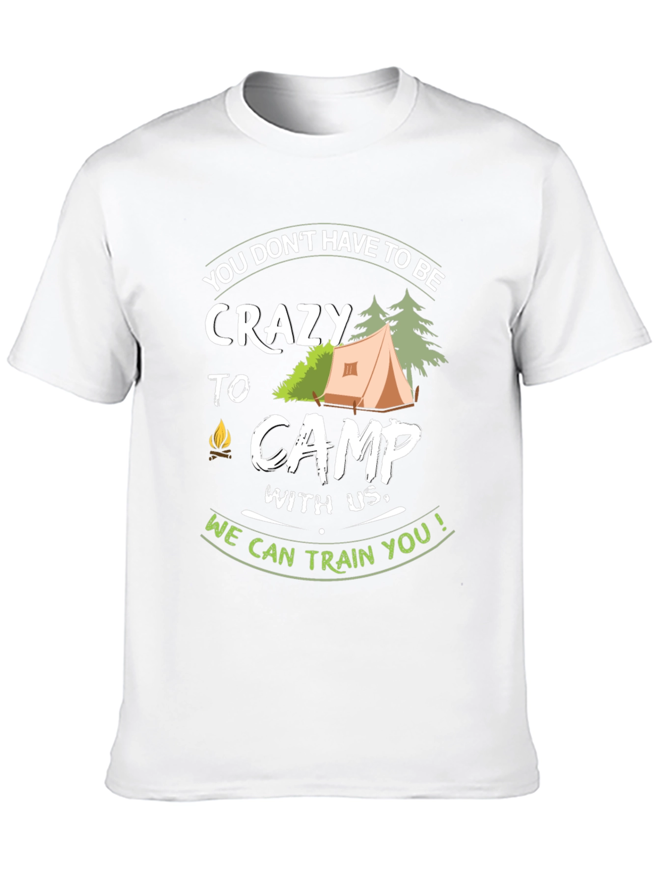 Black Crazy to Camp Funny Graphic T-Shirt view 10