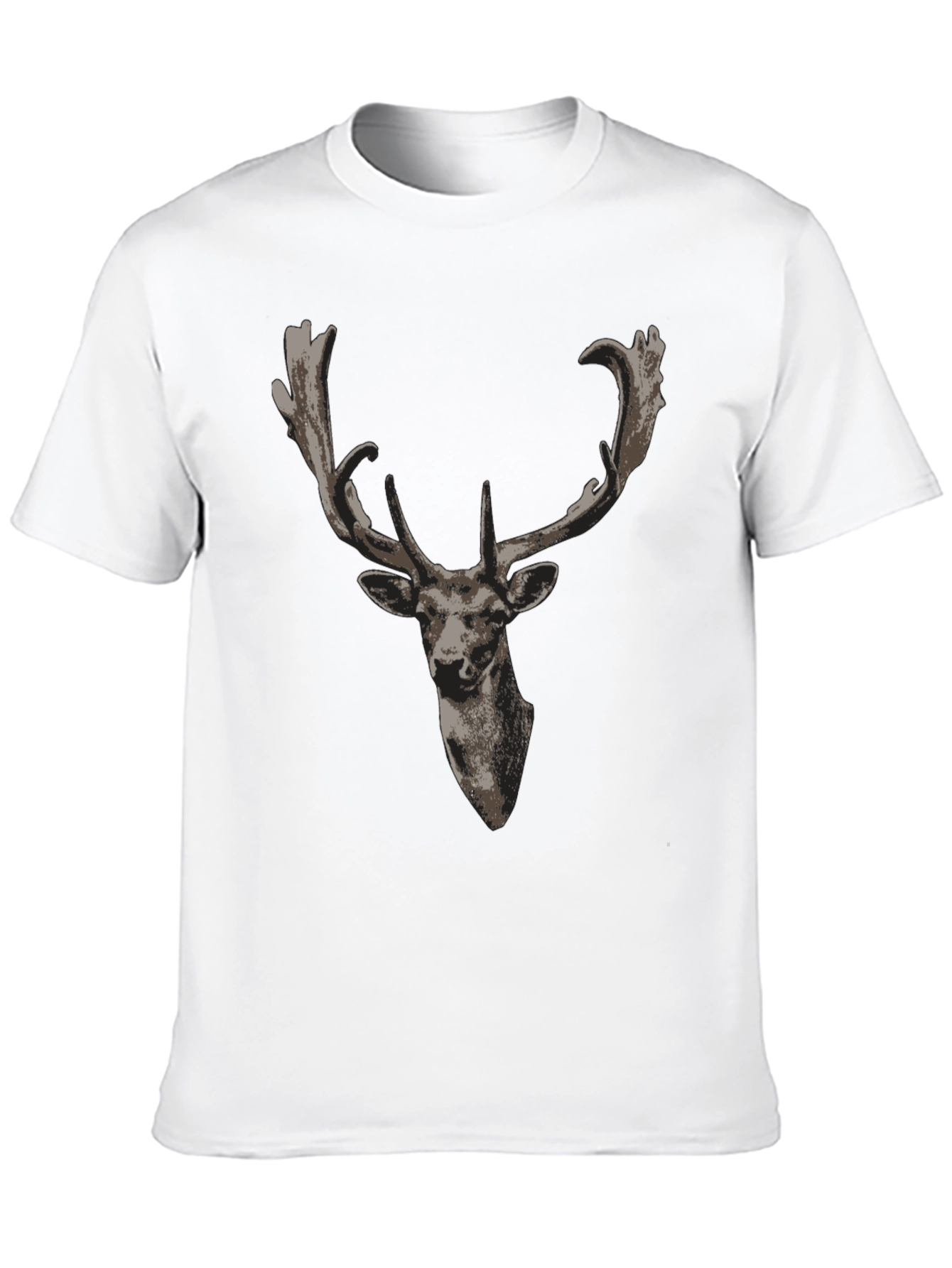 Black Deer Head Graphic Black T-Shirt view 10