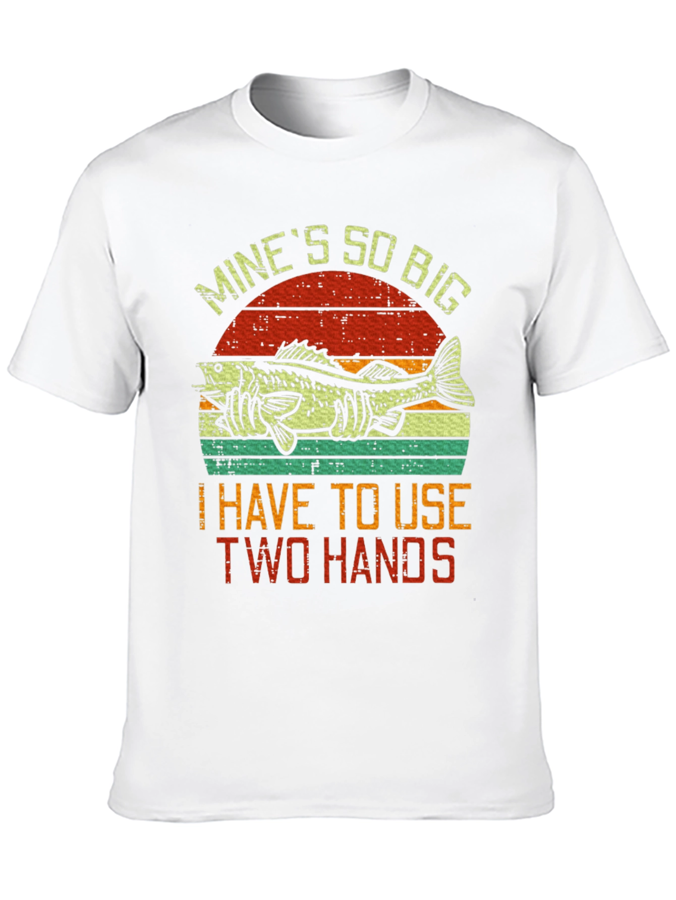 Black Funny Fishing T-Shirt - Mine's So Big! view 10