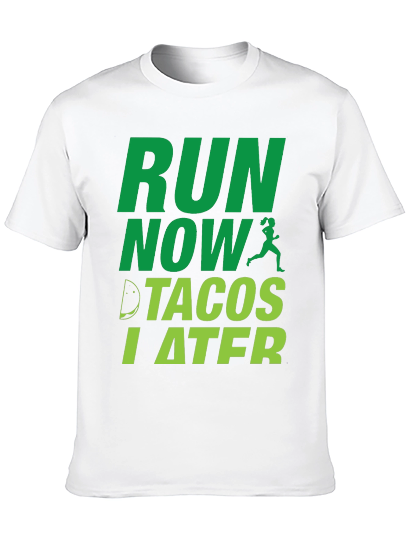 Black Run Now Tacos Later Funny Men's T-Shirt view 10
