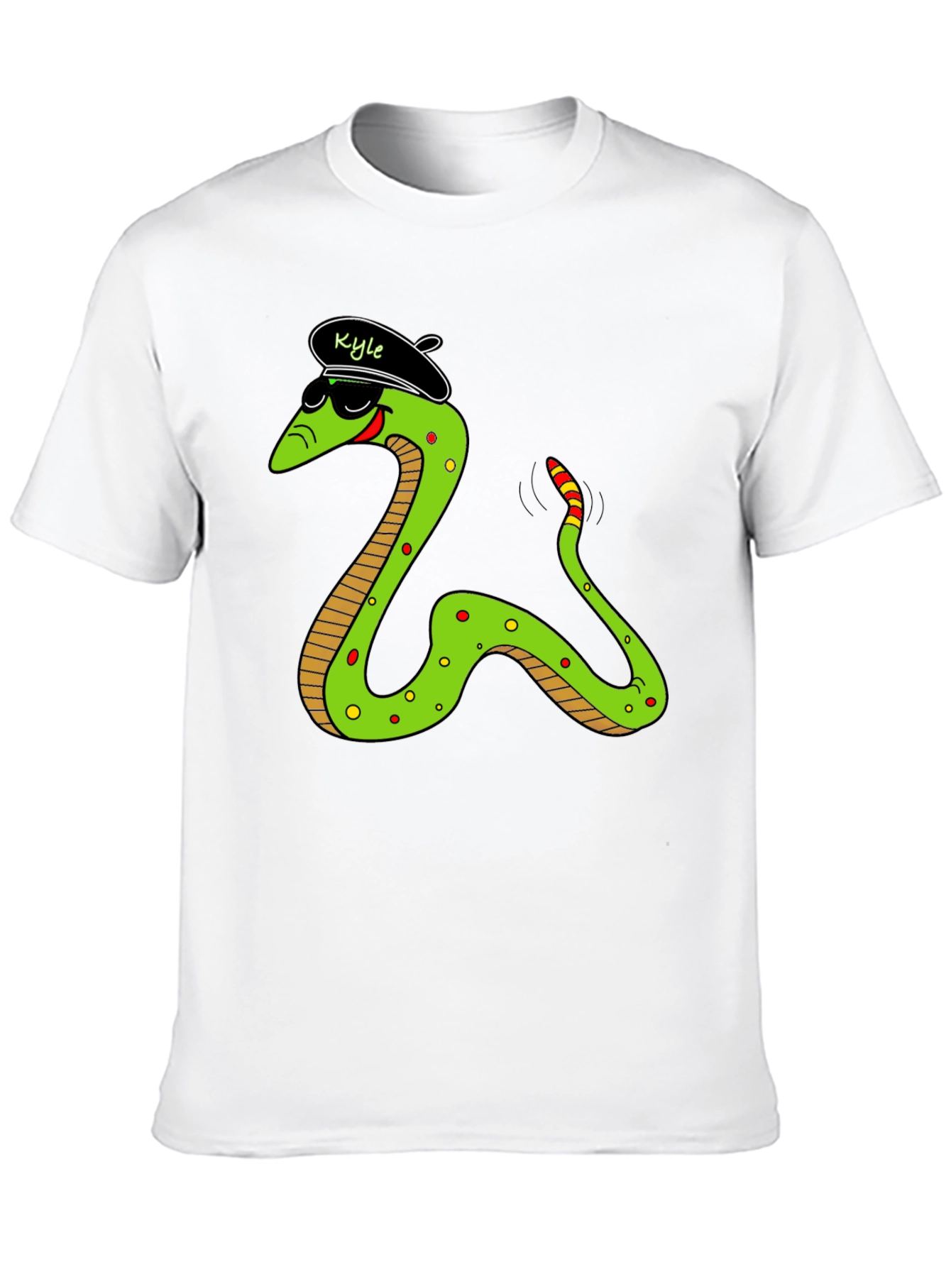 Black Cool Snake Graphic Tee - "Kyle" Beret view 10