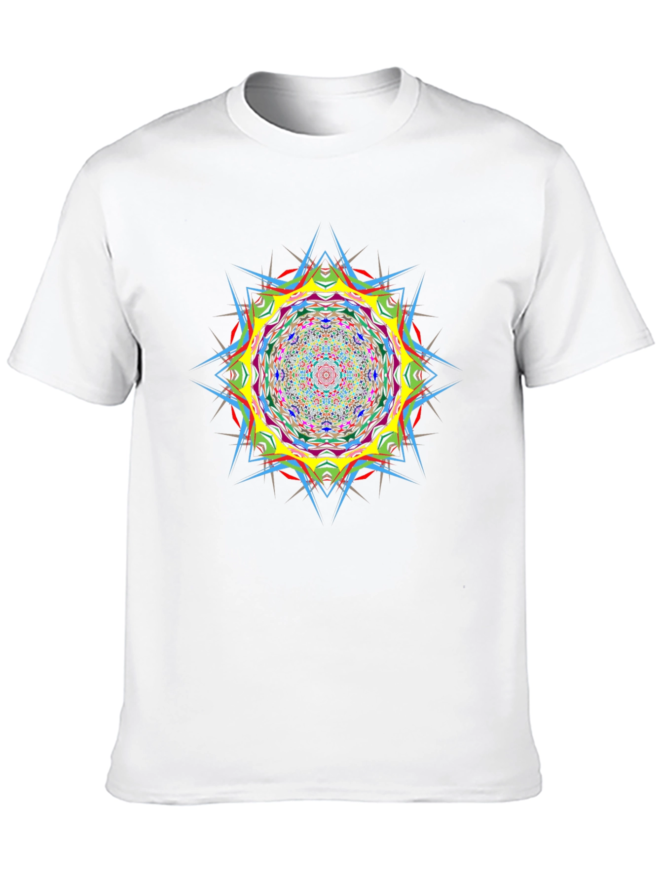 Black Psychedelic Mandala Graphic Black T-Shirt view 10
