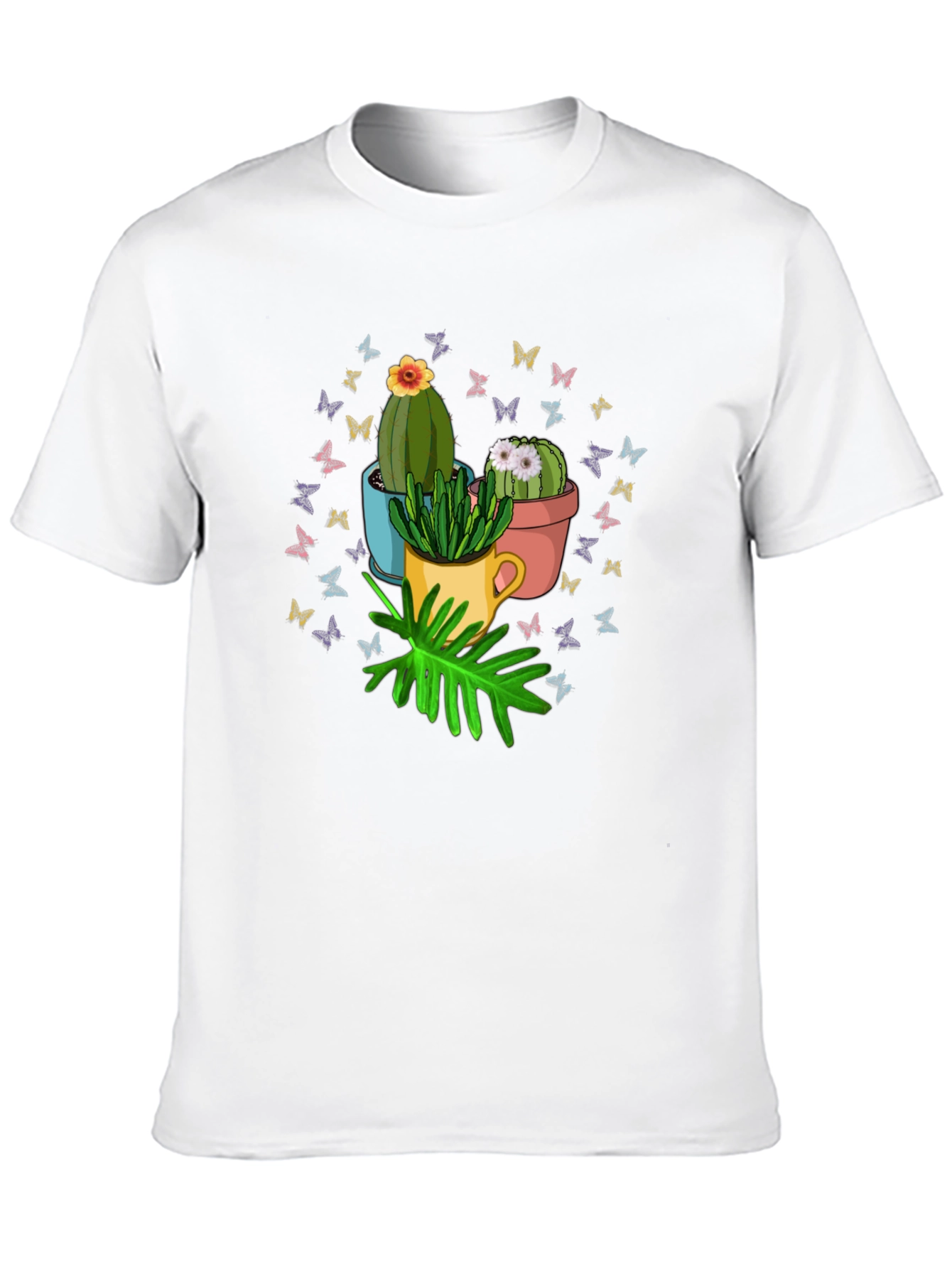Black Cactus & Butterfly Graphic T-Shirt - Nature Lover Tee view 10