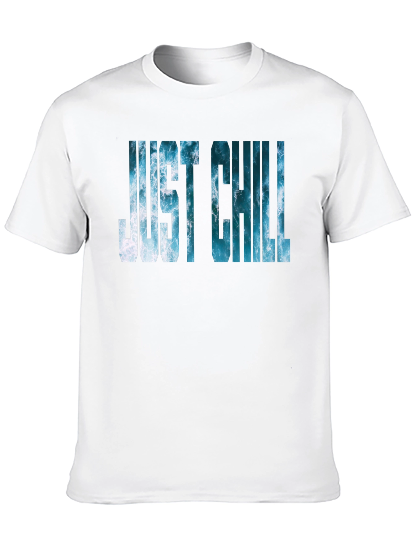 Black Just Chill Ocean Graphic Black T-Shirt view 10