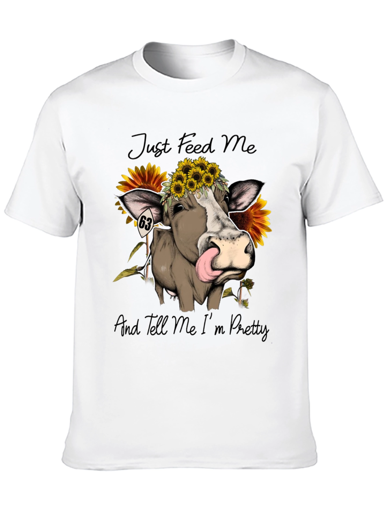 Black Cow & Sunflower Graphic Tee - Just Feed Me! view 10